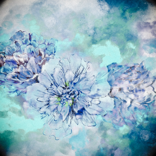 Z.B - Blue Peonies Clutch