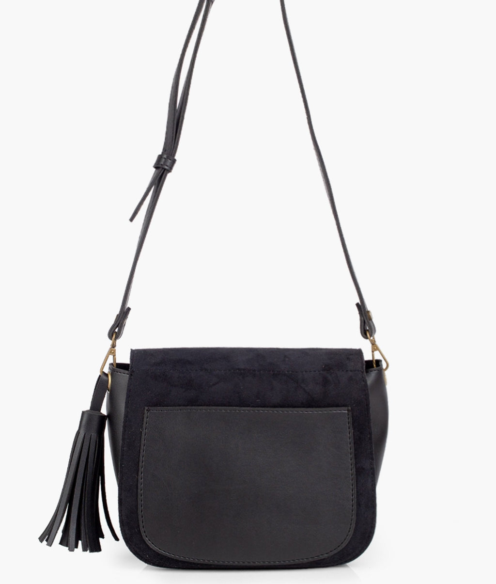 Z.B - Black suede foldover saddle bag