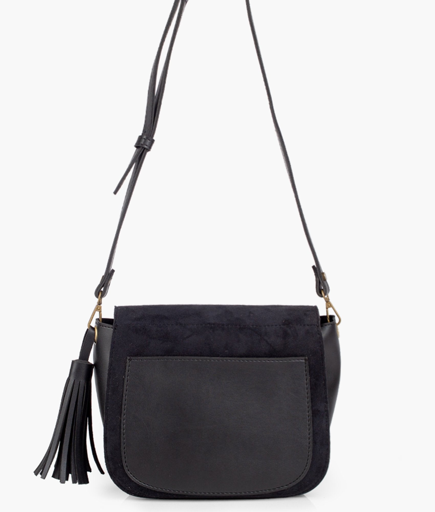 Z.B - Black suede foldover saddle bag