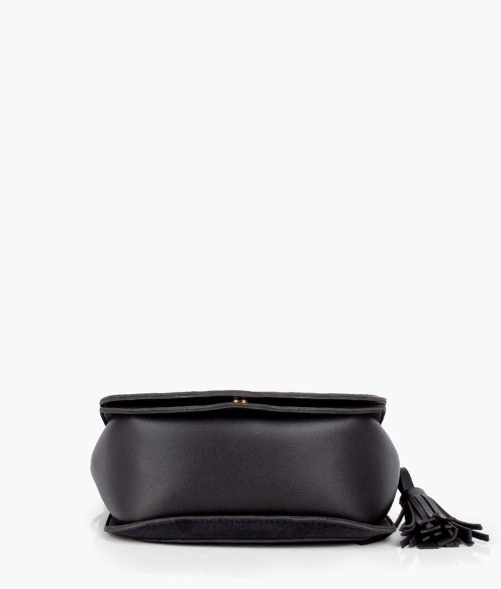 Z.B - Black suede foldover saddle bag