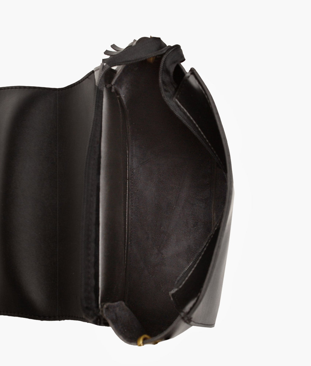 Z.B - Black suede foldover saddle bag
