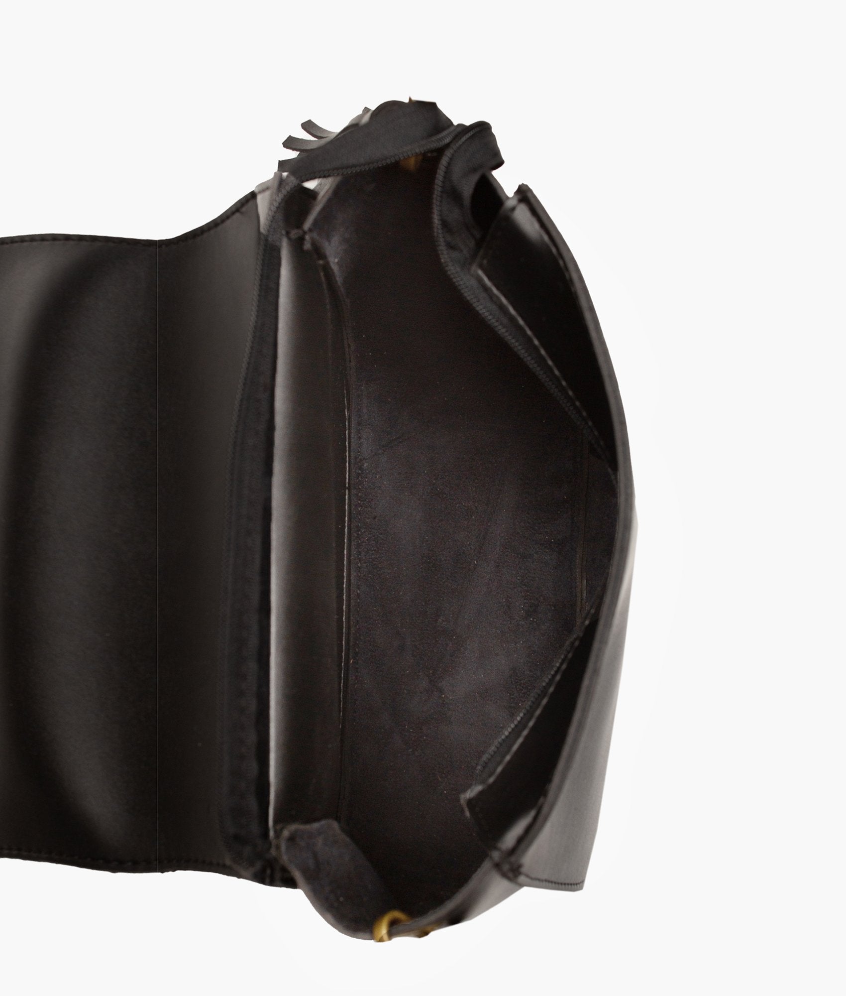 Z.B - Black suede foldover saddle bag
