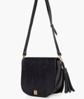 Z.B - Black suede foldover saddle bag