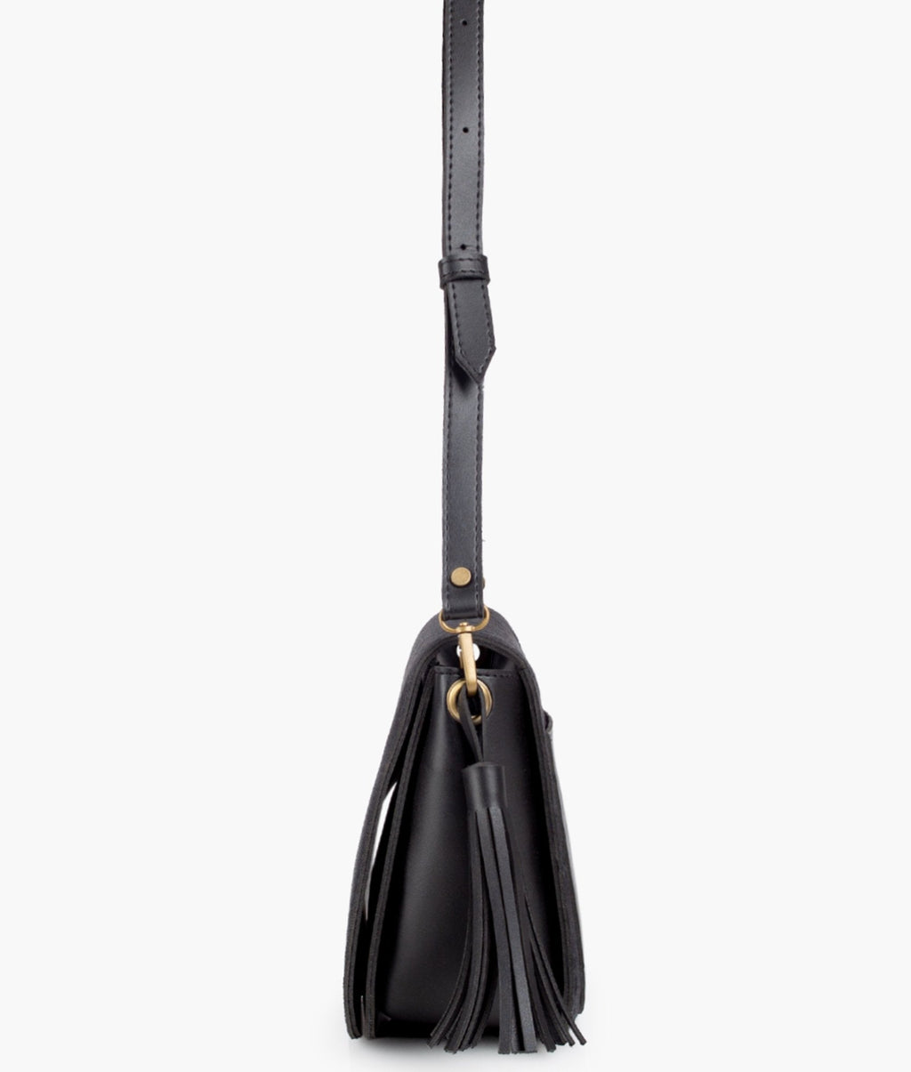Z.B - Black suede foldover saddle bag