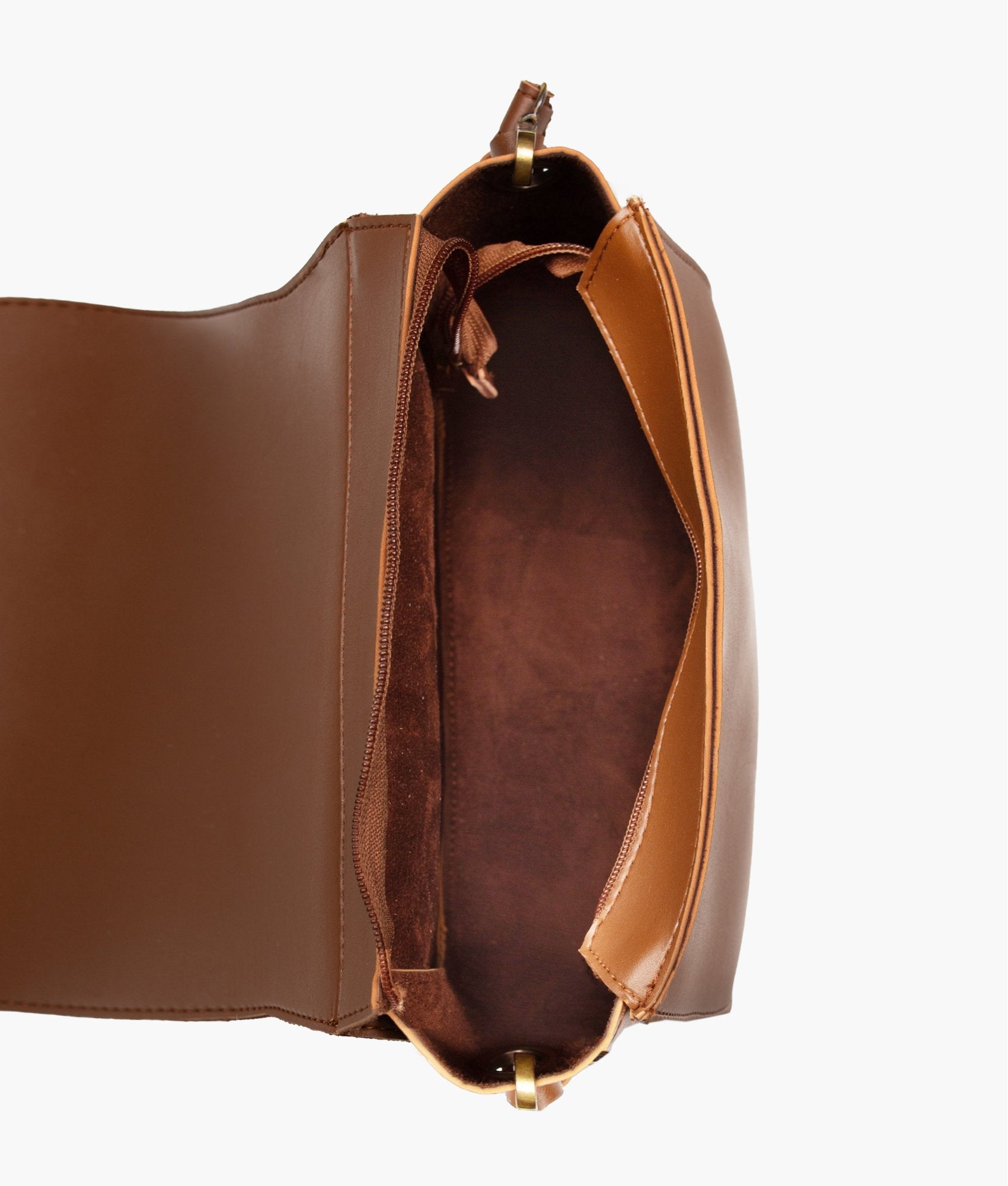 Z.B - Brown foldover saddle bag