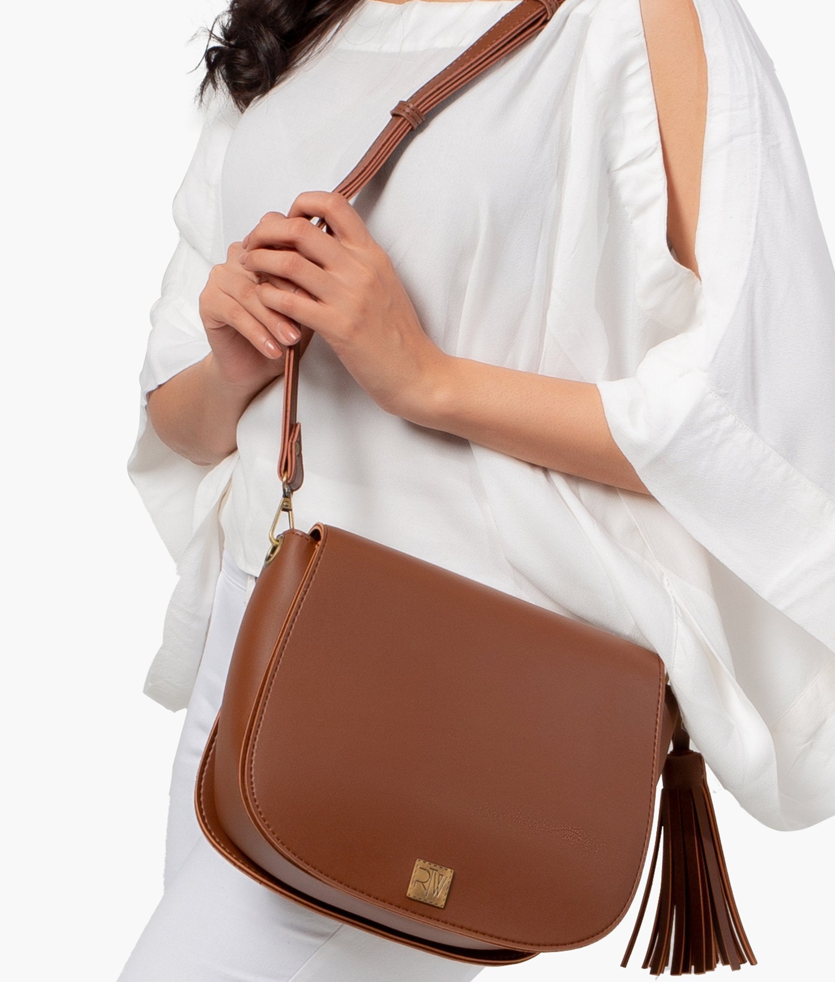 Z.B - Brown foldover saddle bag