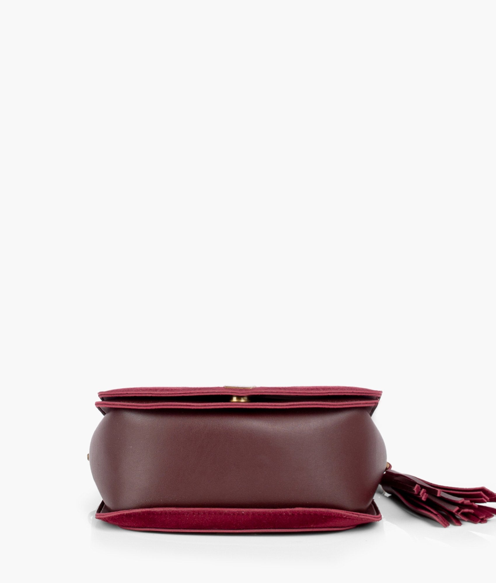 Z.B - Burgundy suede foldover saddle bag