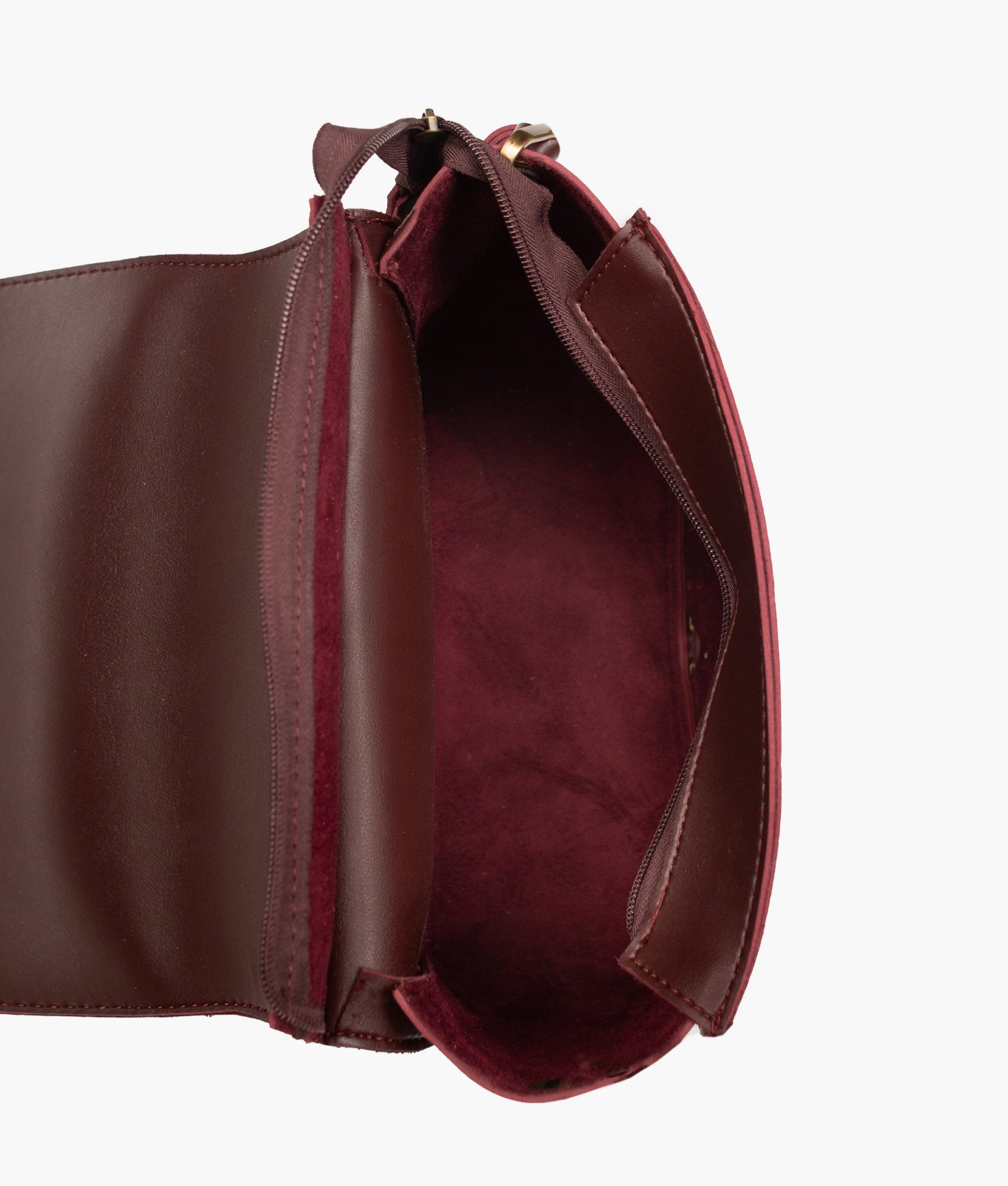Z.B - Burgundy suede foldover saddle bag