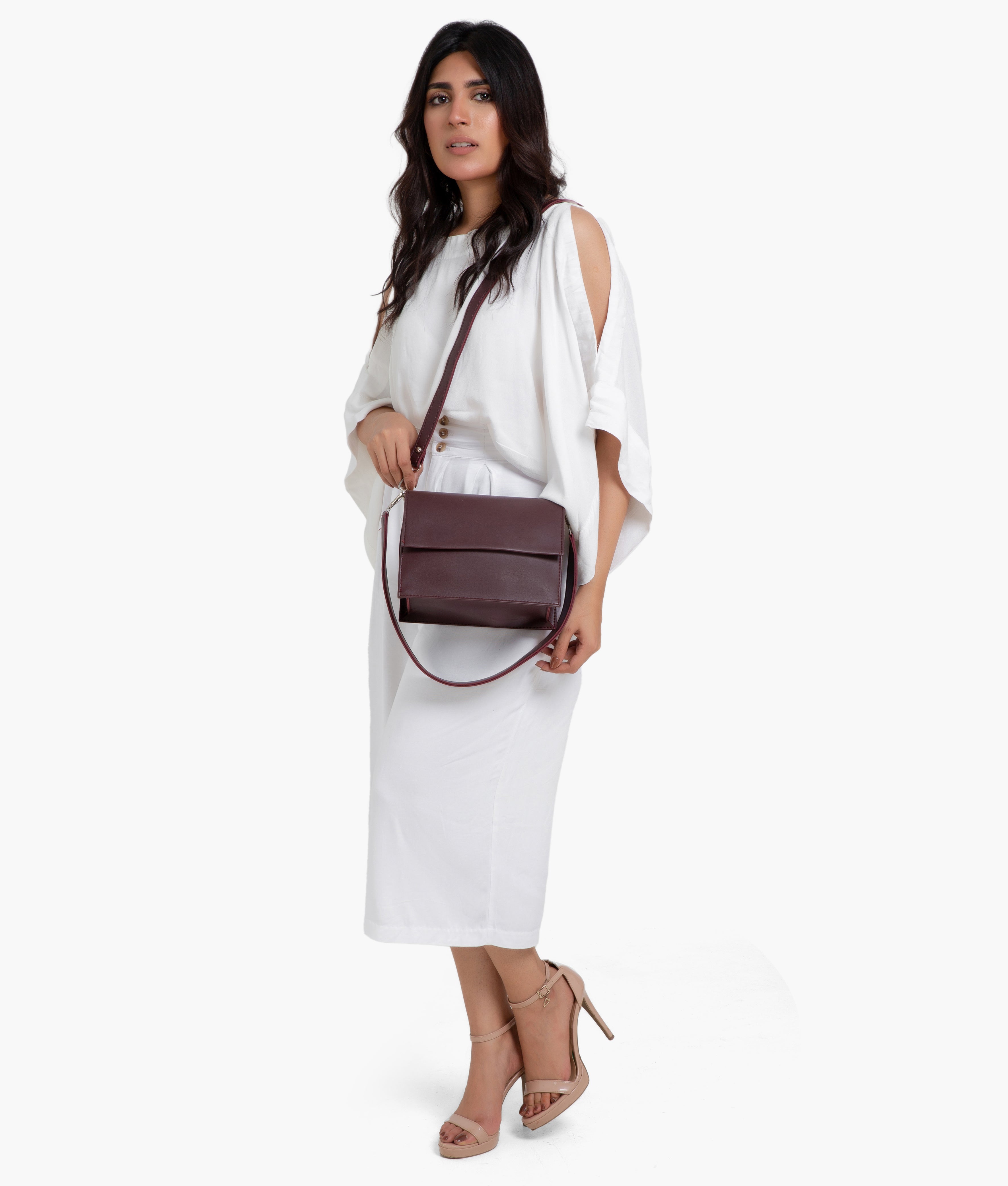 Z.B - Burgundy mini cross-body bag