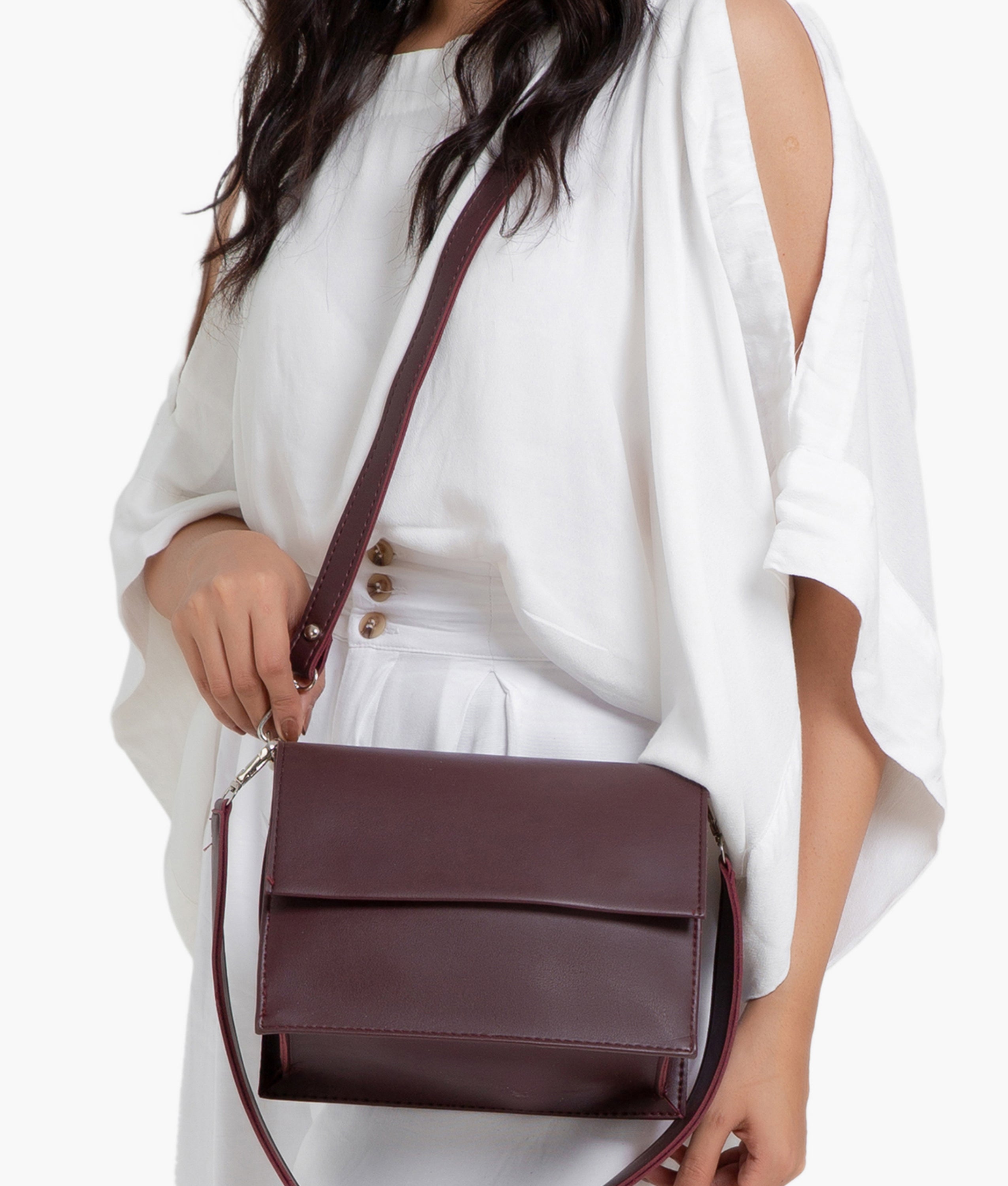 Z.B - Burgundy mini cross-body bag