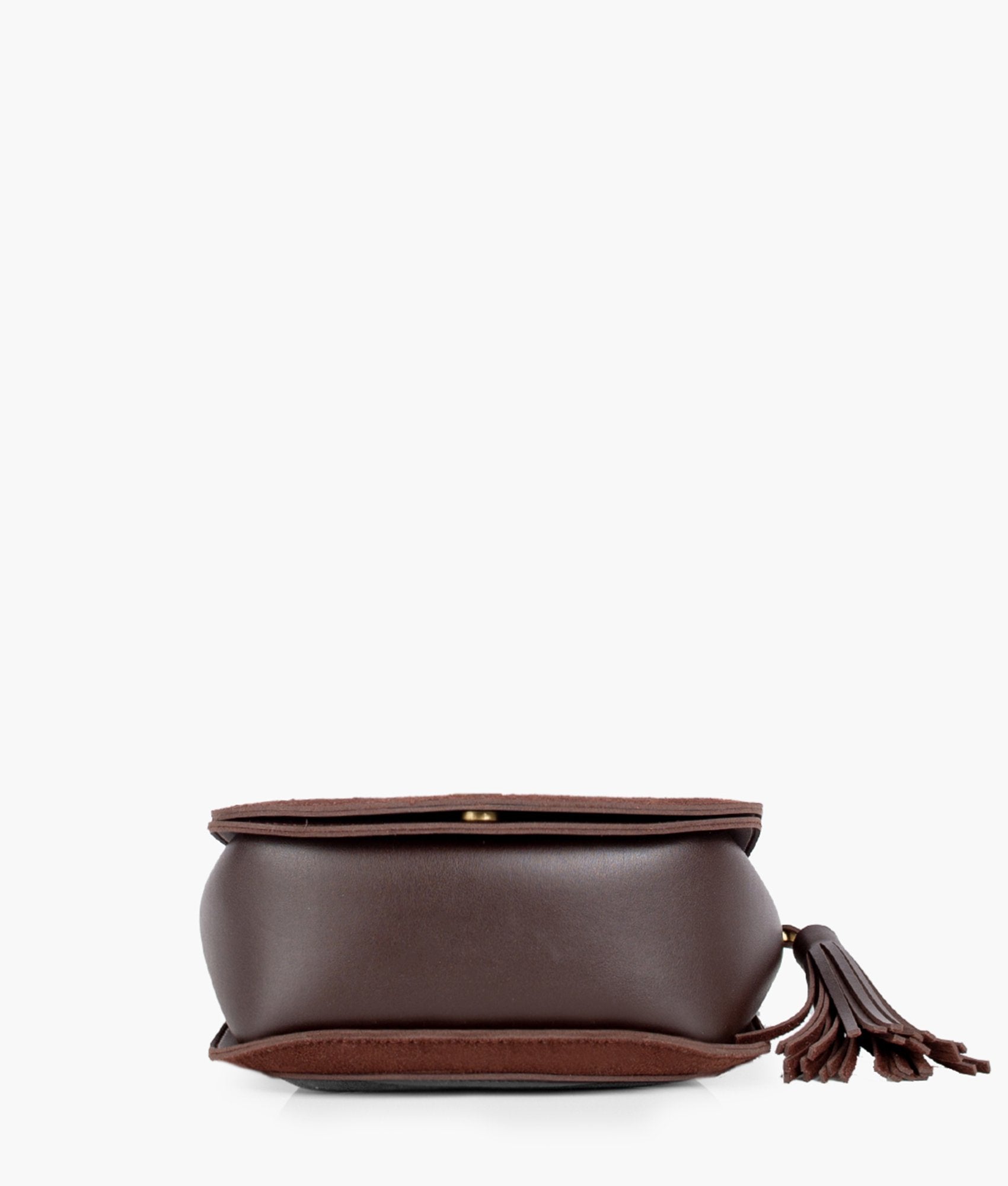 Z.B - Dark brown suede foldover saddle bag