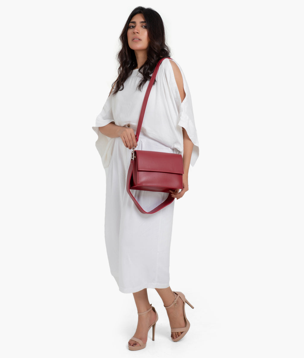 Z.B - Maroon mini cross-body bag