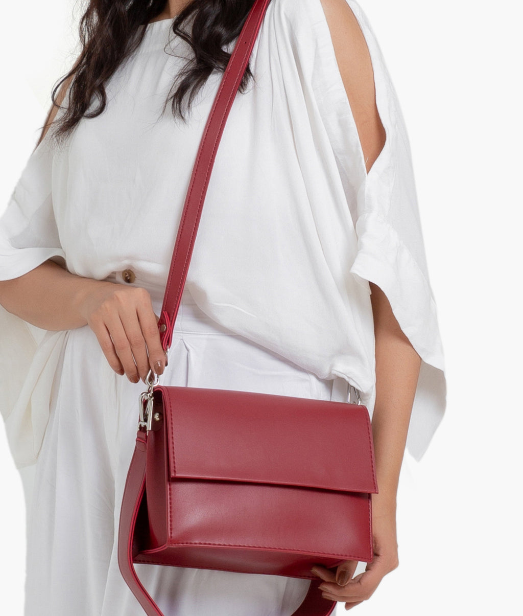 Z.B - Maroon mini cross-body bag