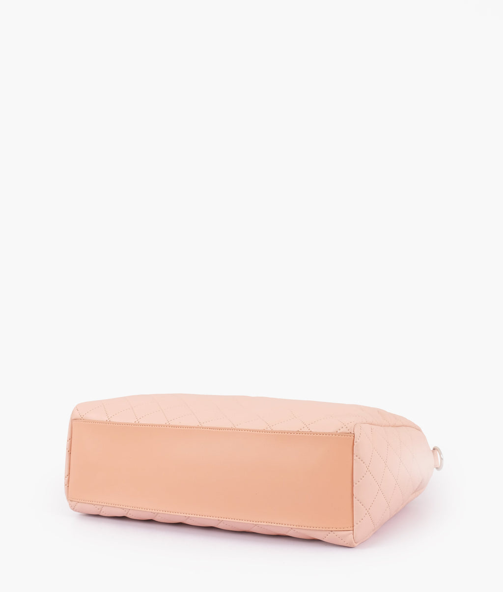 Z.B - Baby pink quilted carryall tote bag