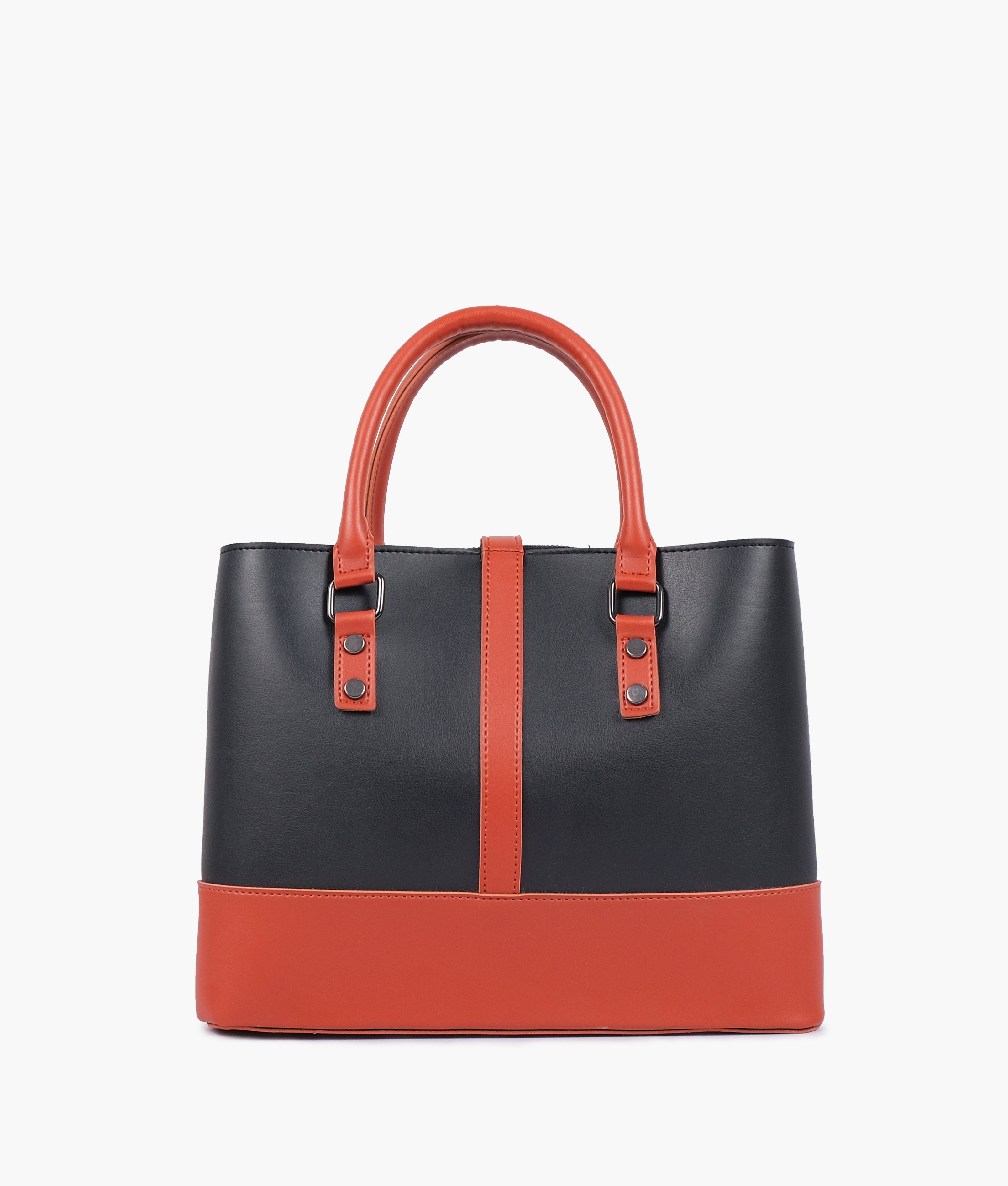 Z.B - Black and rust multi-compartment shoulder bag