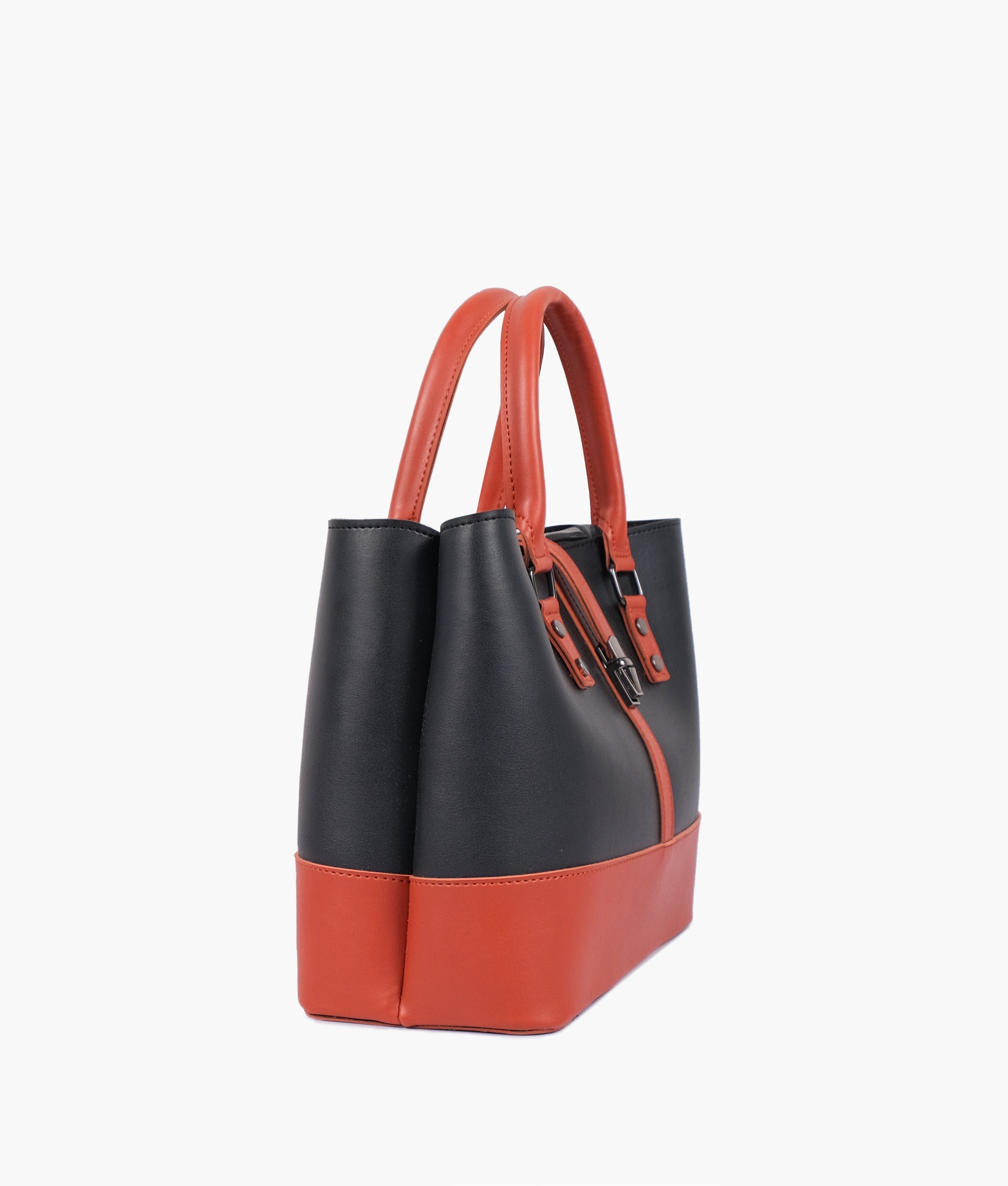 Z.B - Black and rust multi-compartment shoulder bag