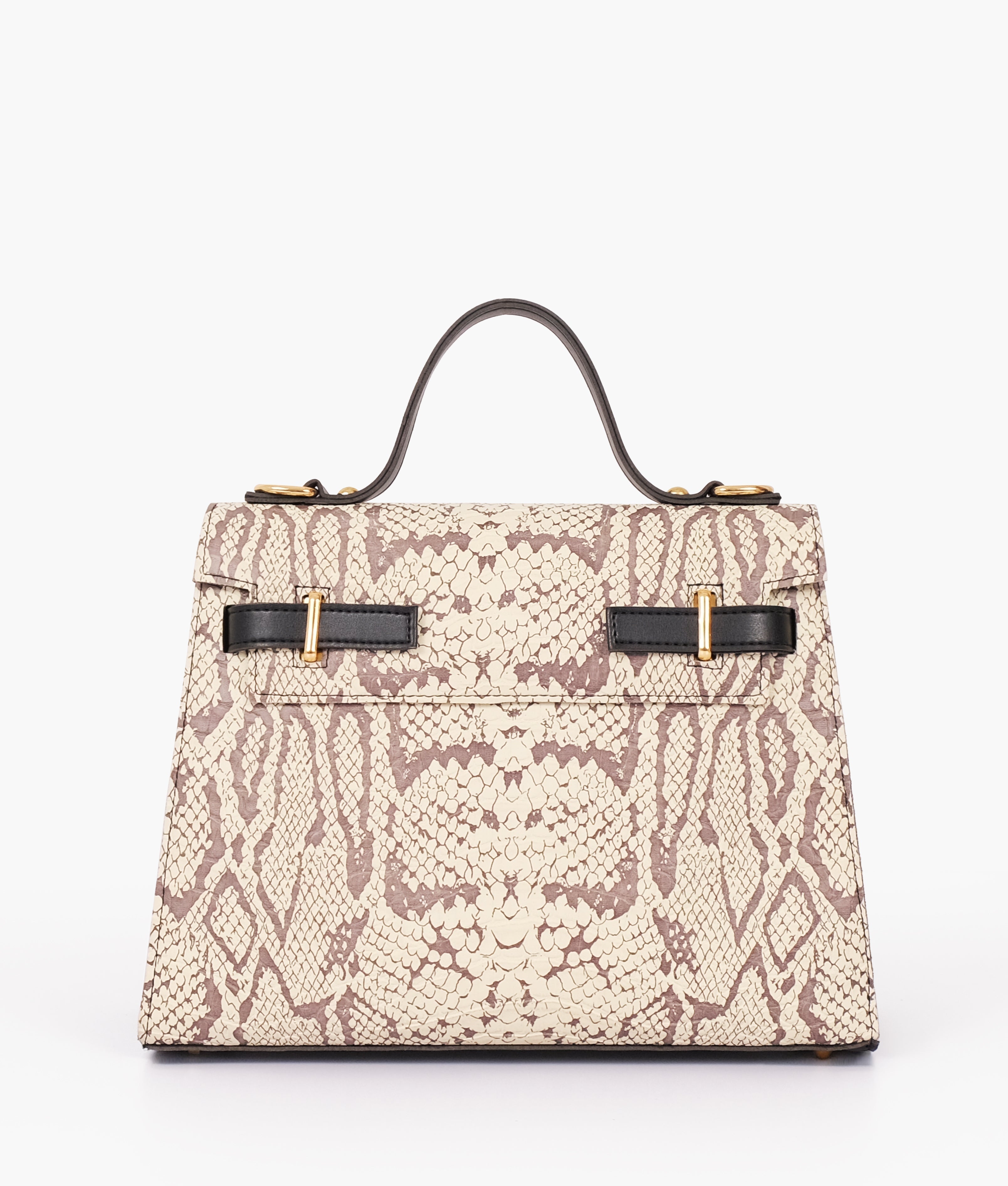 Z.B - Black and white crocodile cross-body bag with top-handle