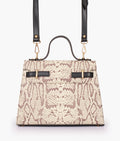 Z.B - Black and white crocodile cross-body bag with top-handle
