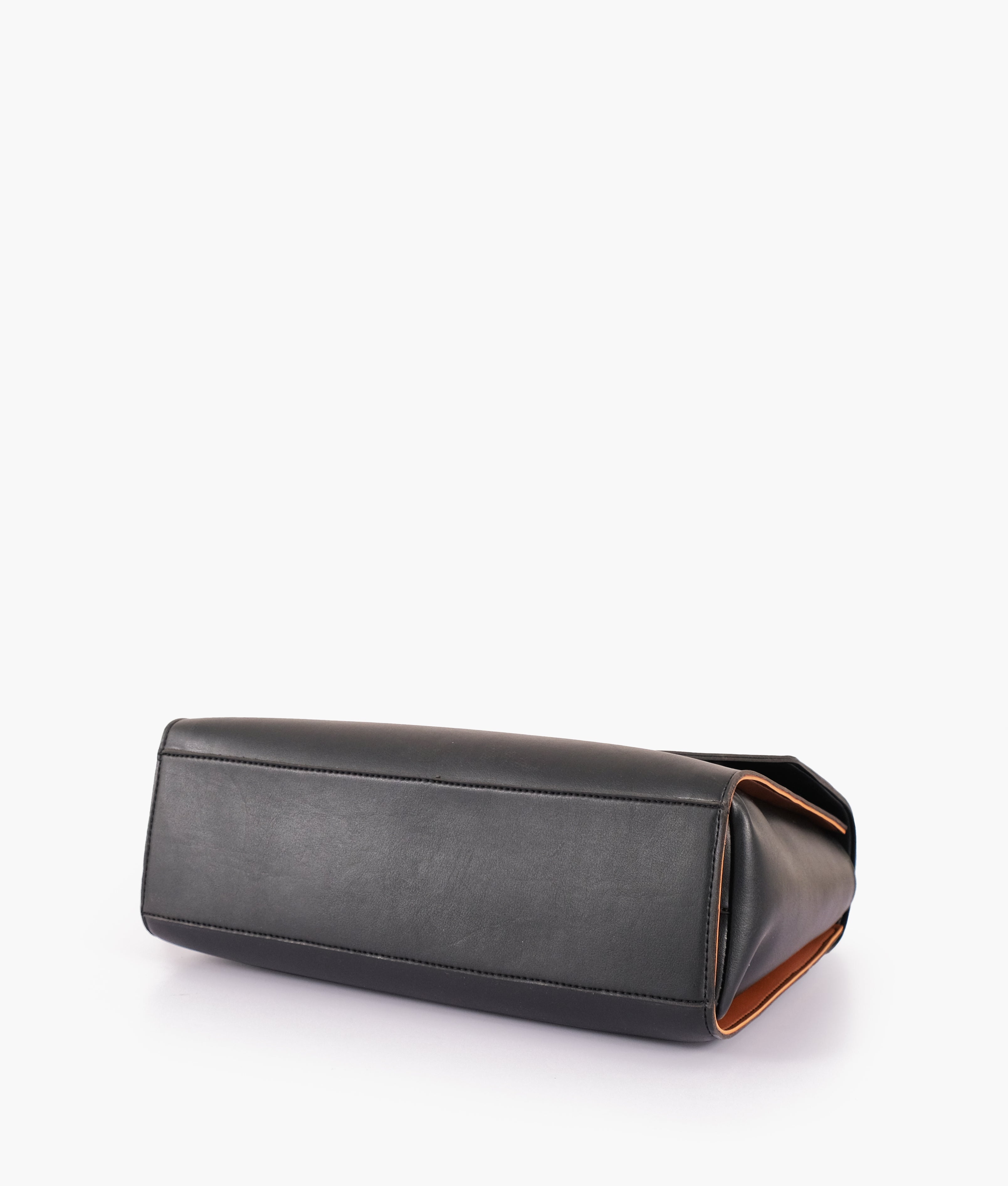 Z.B - Black flap-over top-handle bag