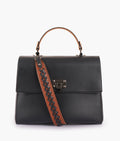 Z.B - Black flap-over top-handle bag