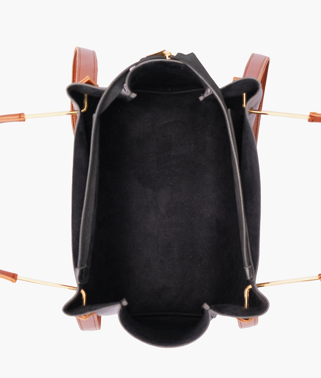 Z.B - Black metal handle tote bag