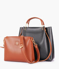 Z.B - Black metal handle tote bag
