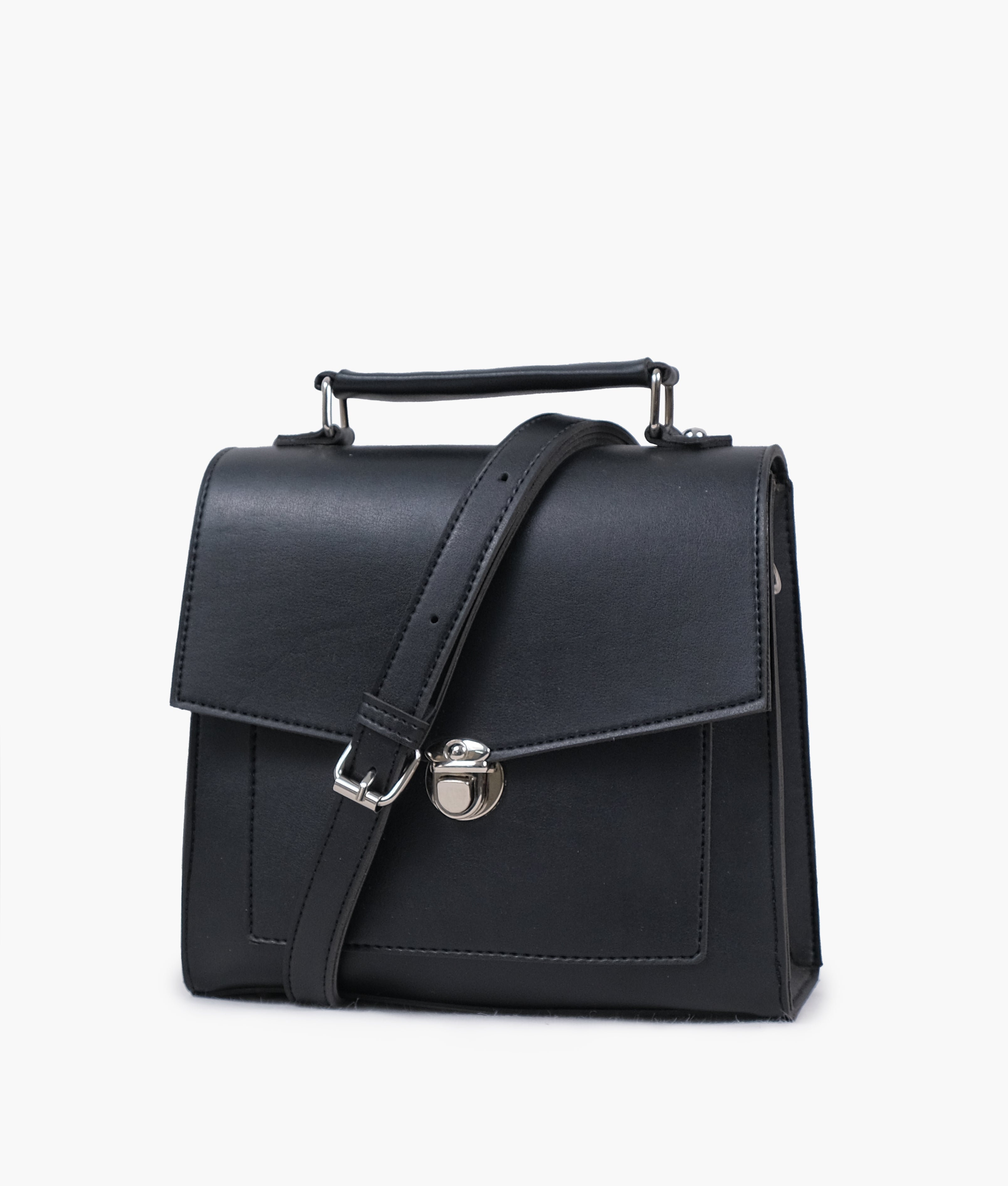 Z.B - Black push-lock messenger bag