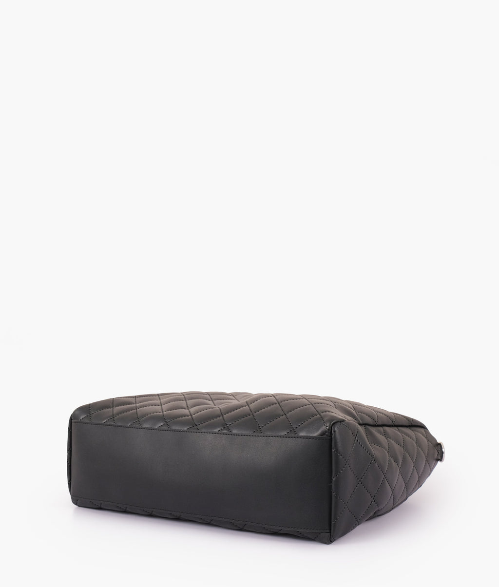 Z.B - Black quilted carryall tote bag
