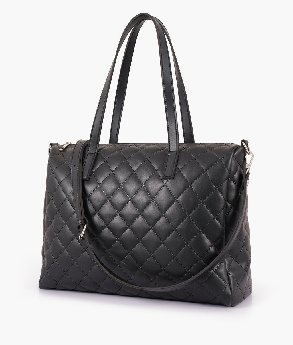 Z.B - Black quilted carryall tote bag