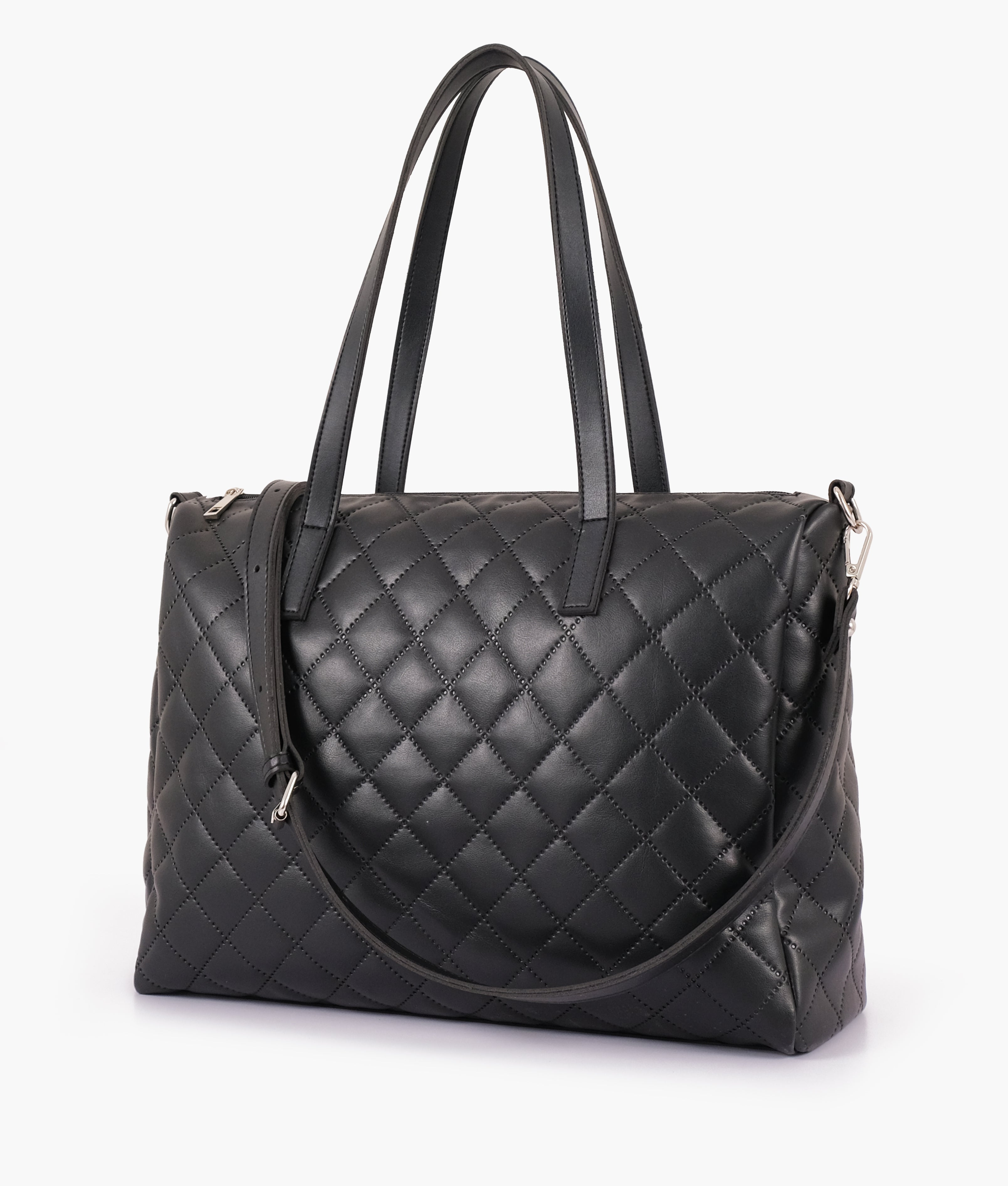 Z.B - Black quilted carryall tote bag
