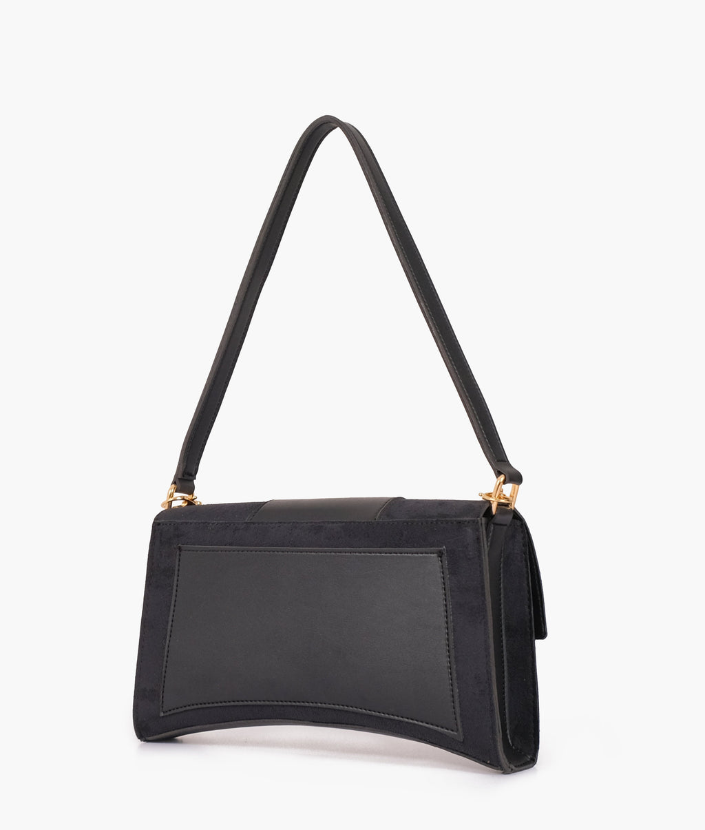 Z.B - Black suede buckle envelope bag