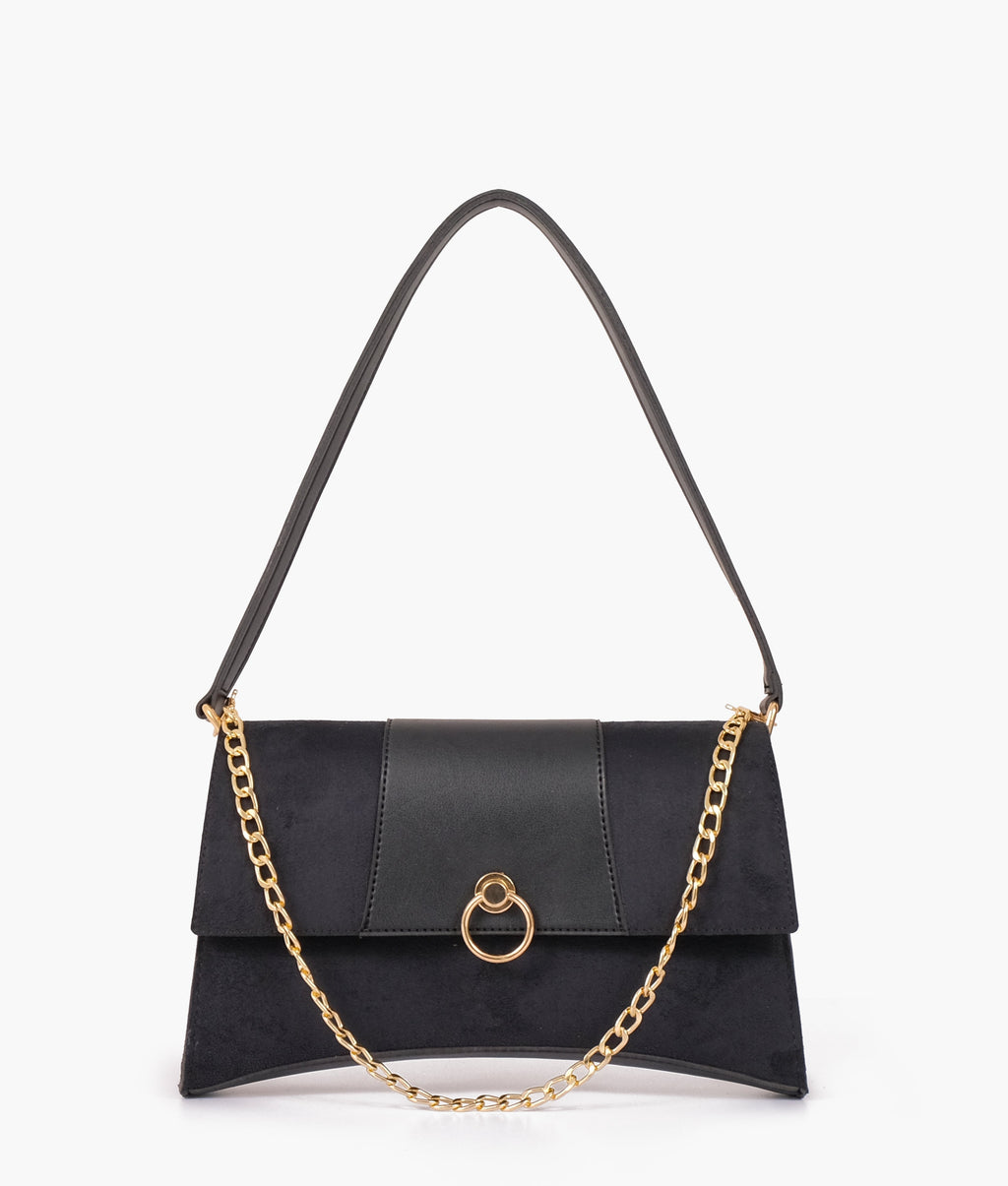 Z.B - Black suede buckle envelope bag