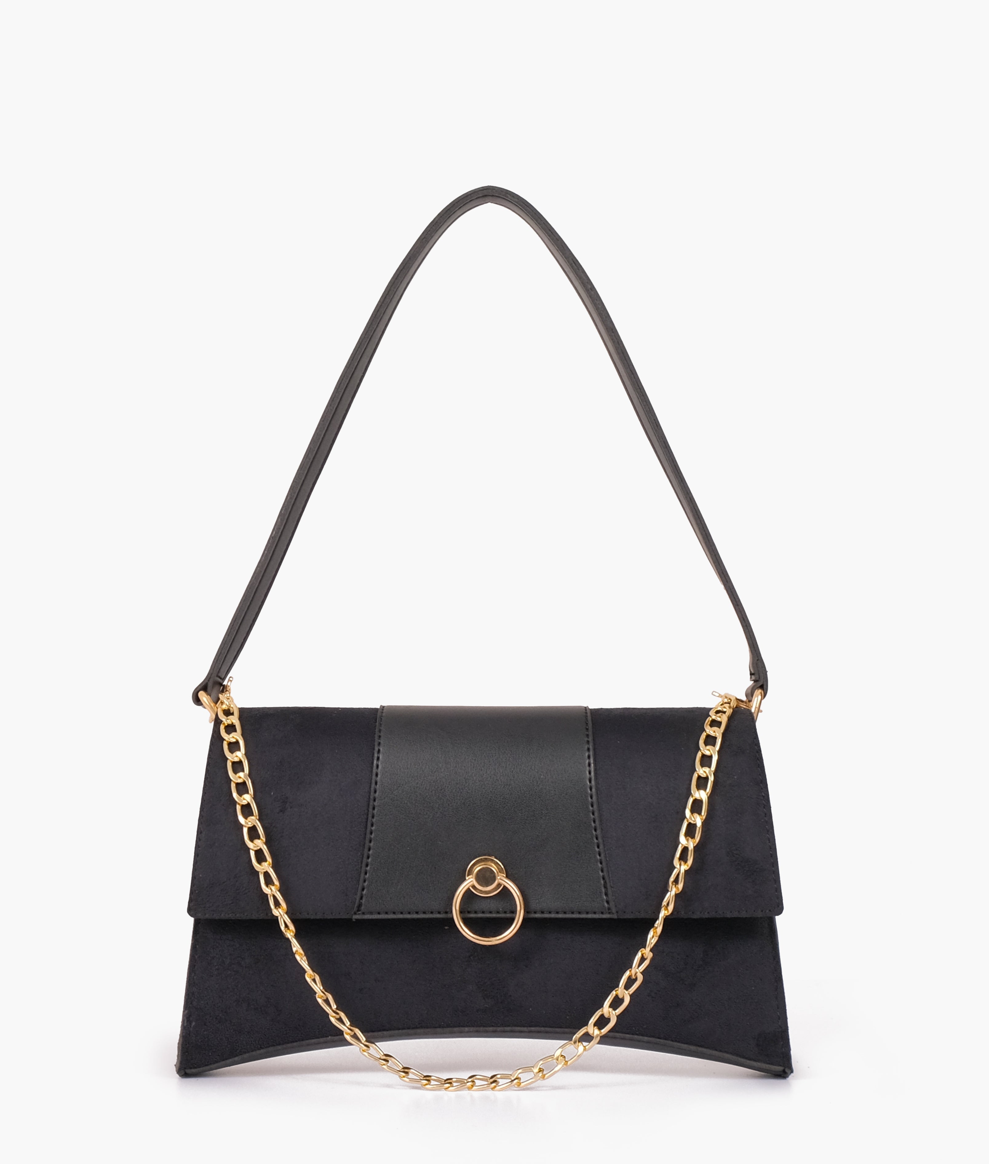 Z.B - Black suede buckle envelope bag