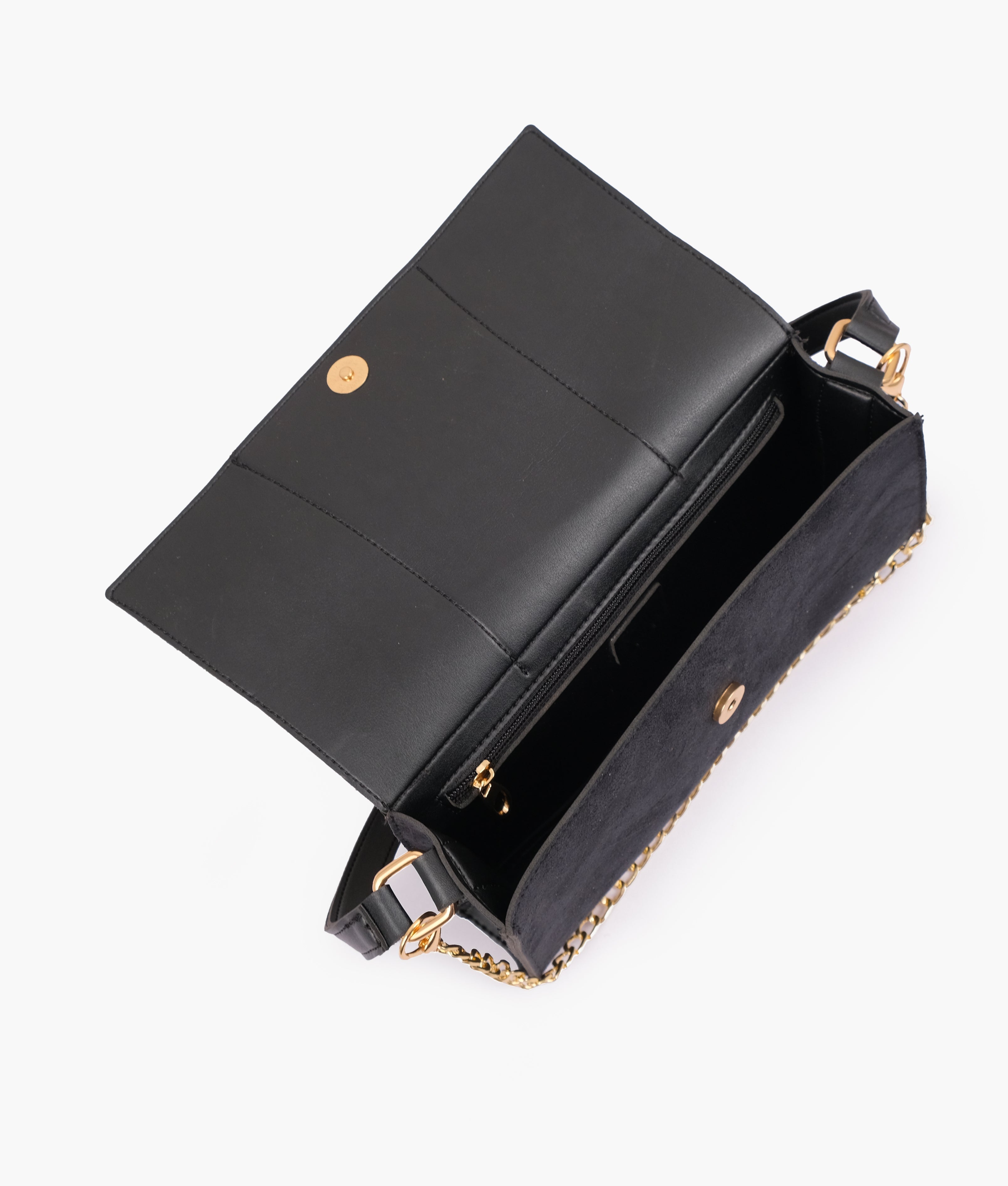 Z.B - Black suede buckle envelope bag