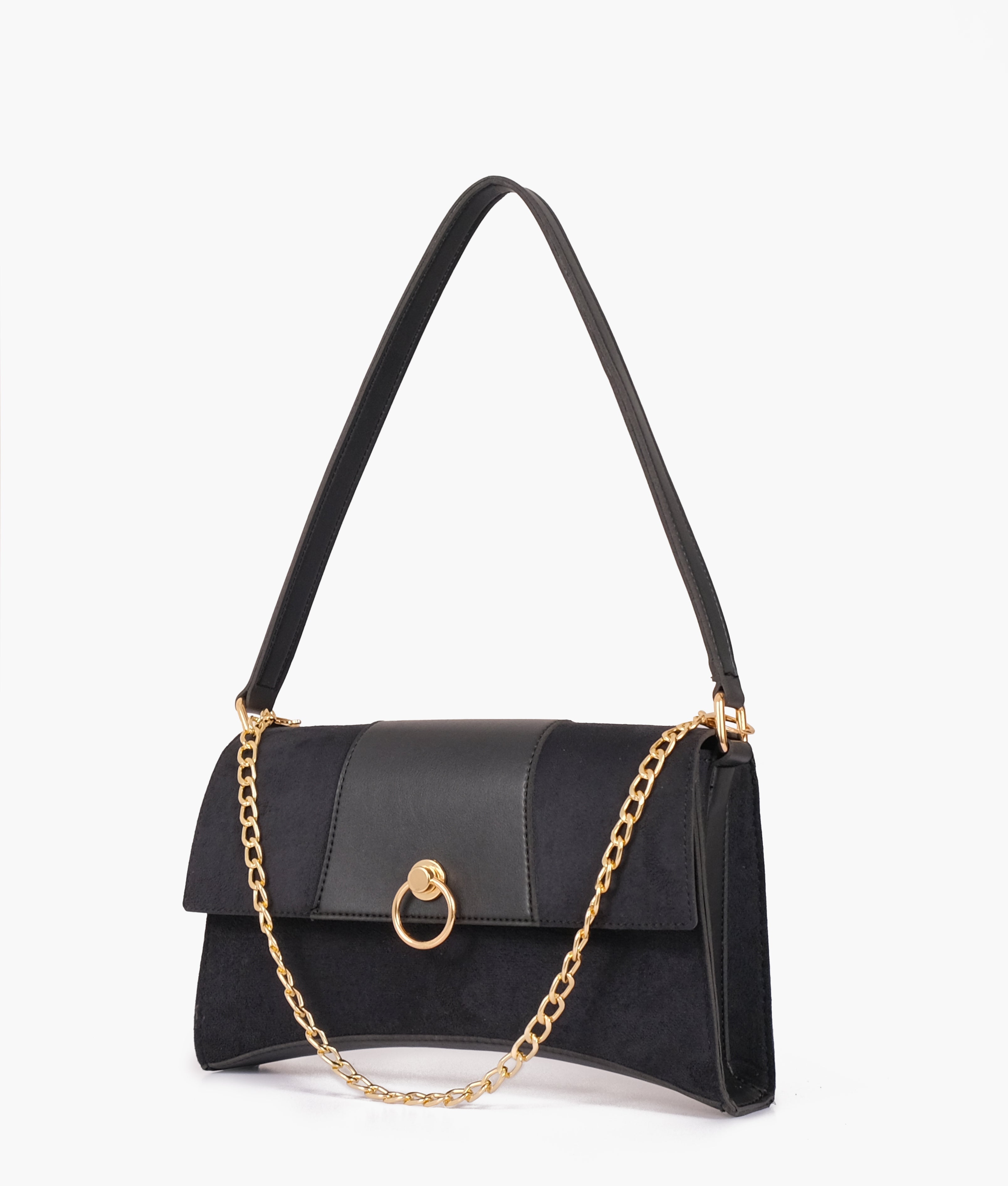 Z.B - Black suede buckle envelope bag