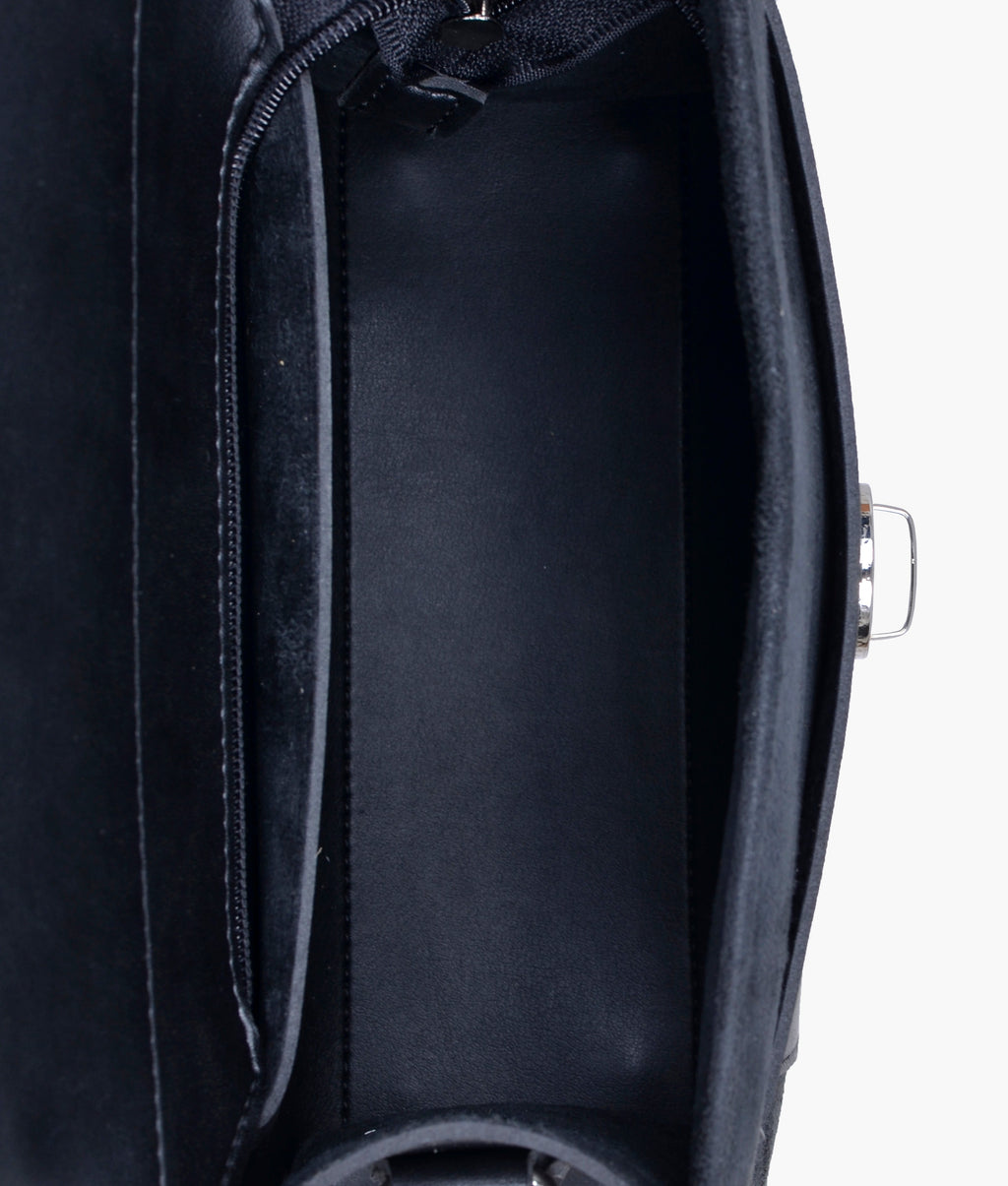 Z.B - Black suede push-lock messenger bag
