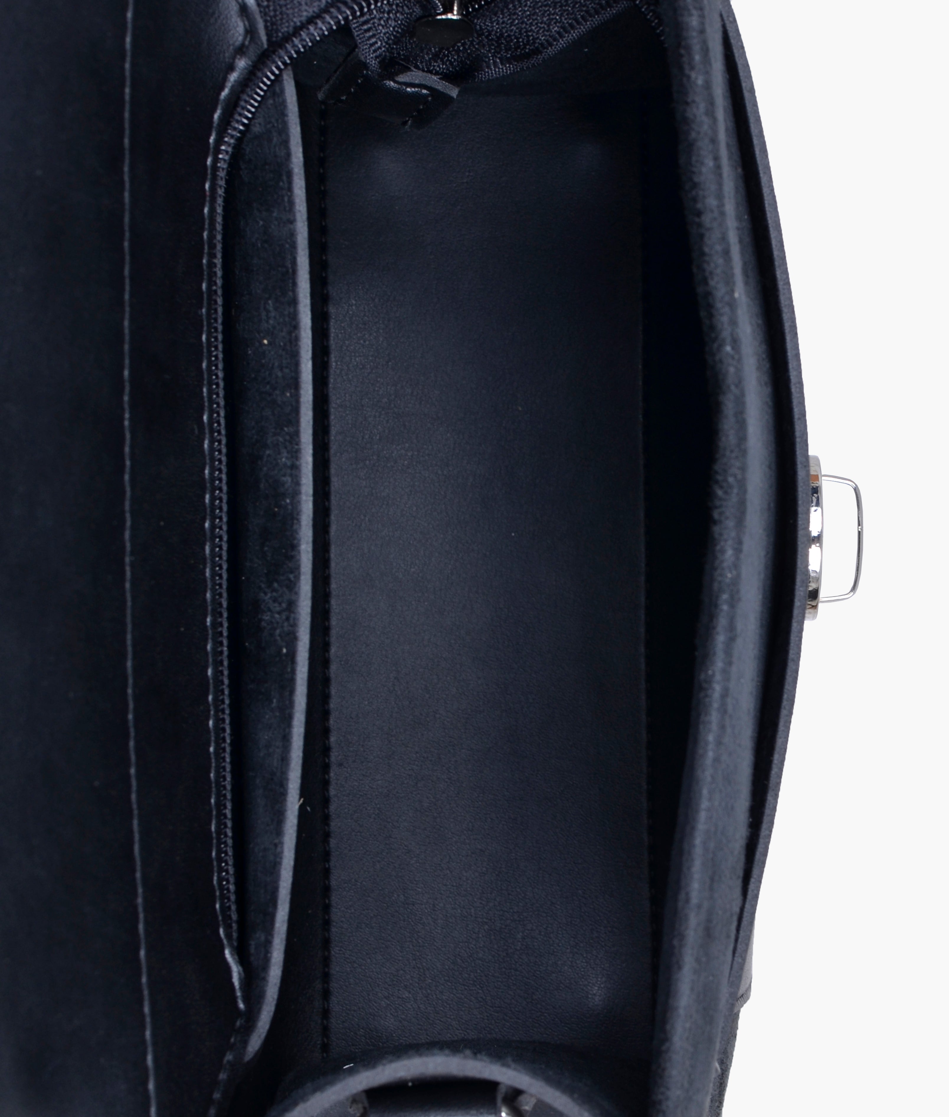 Z.B - Black suede push-lock messenger bag