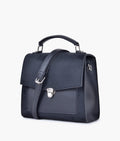 Z.B - Black suede push-lock messenger bag