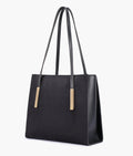 Z.B - Black suede zipper shoulder bag with long handle