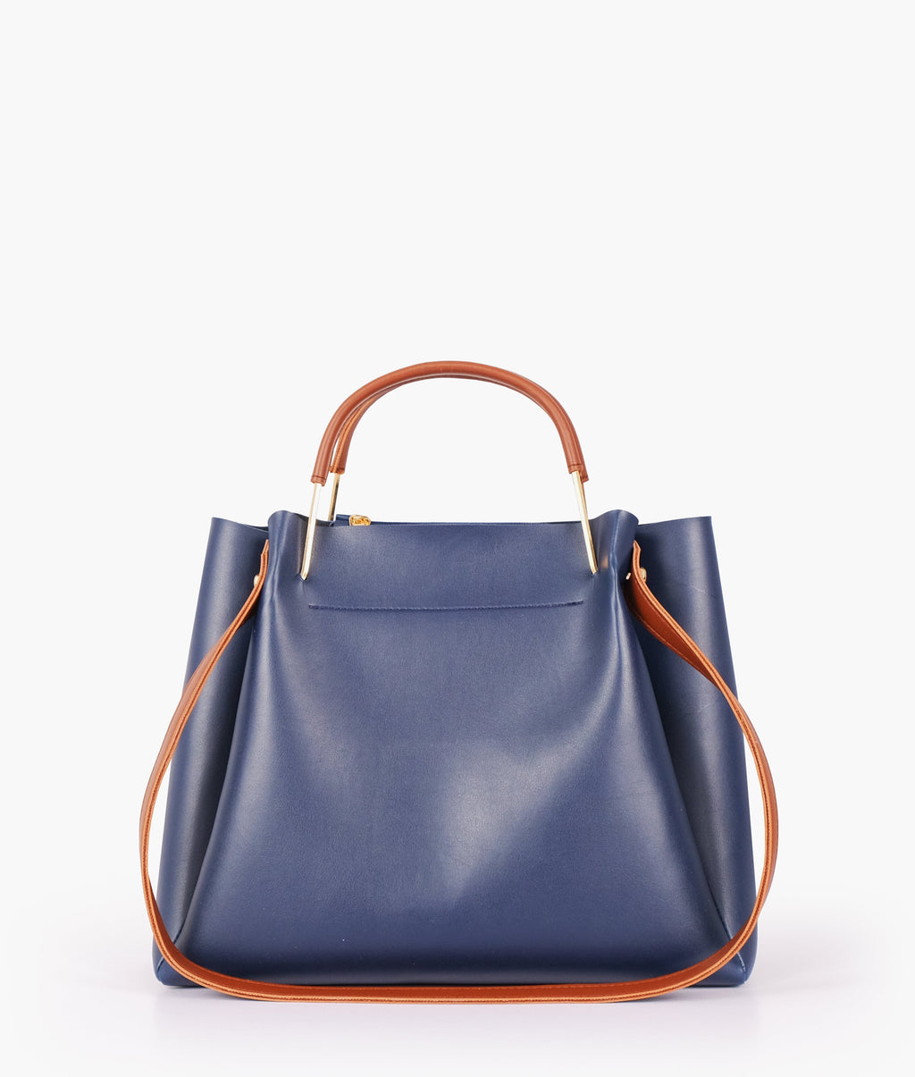 Z.B - Blue metal handle tote bag