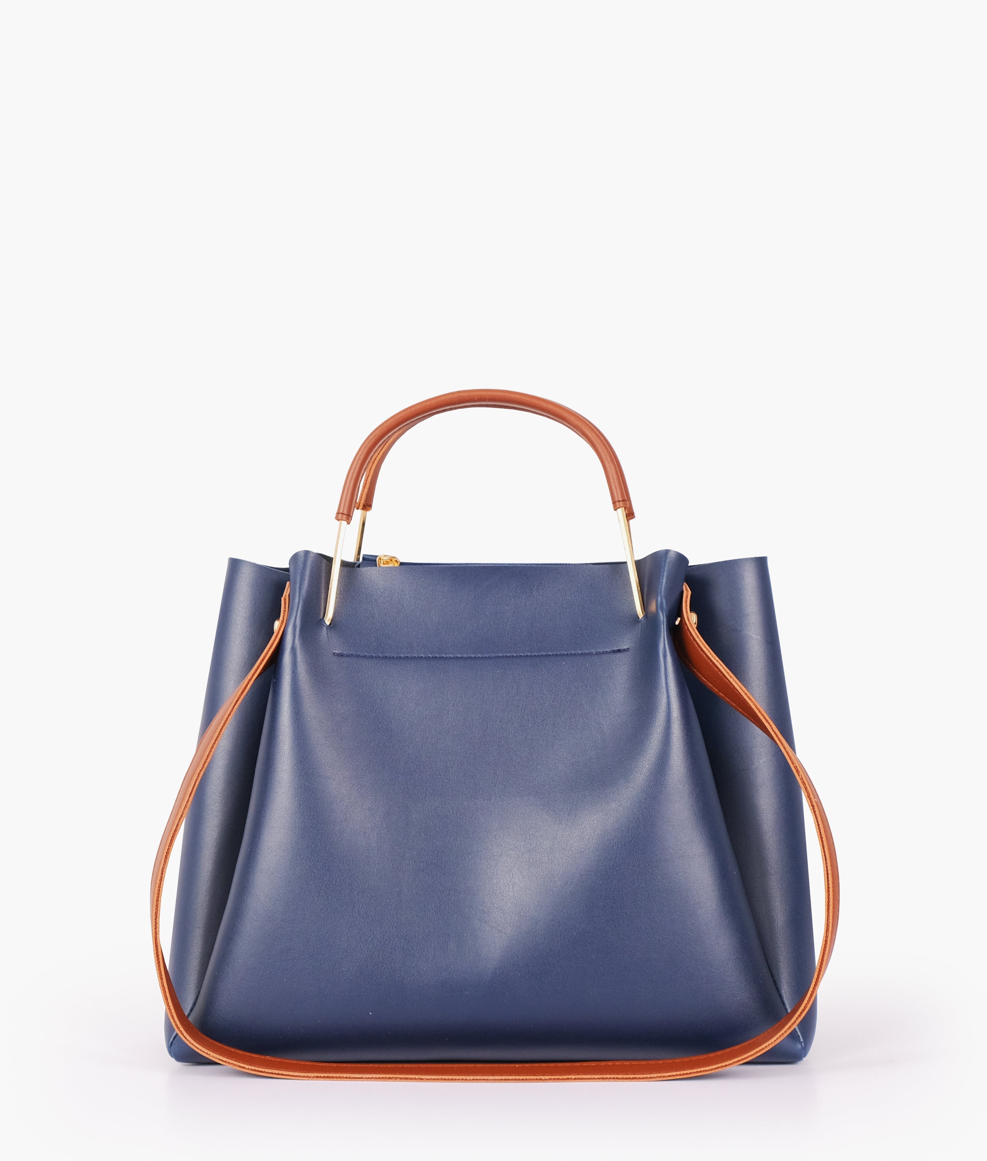 Z.B - Blue metal handle tote bag