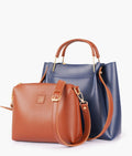 Z.B - Blue metal handle tote bag