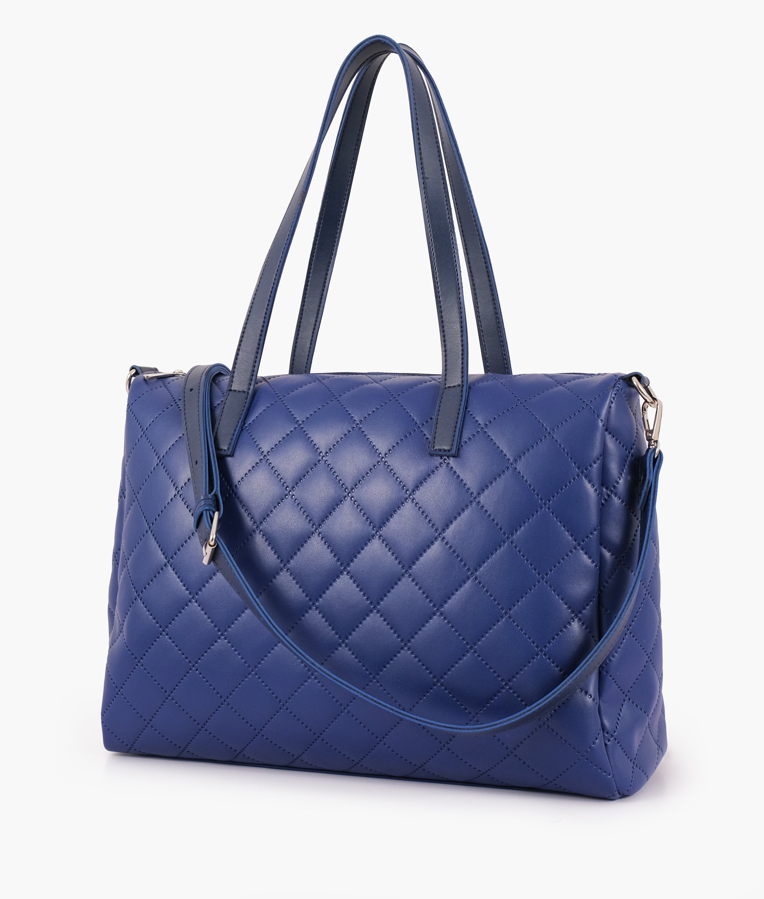 Z.B - Blue quilted carryall tote bag
