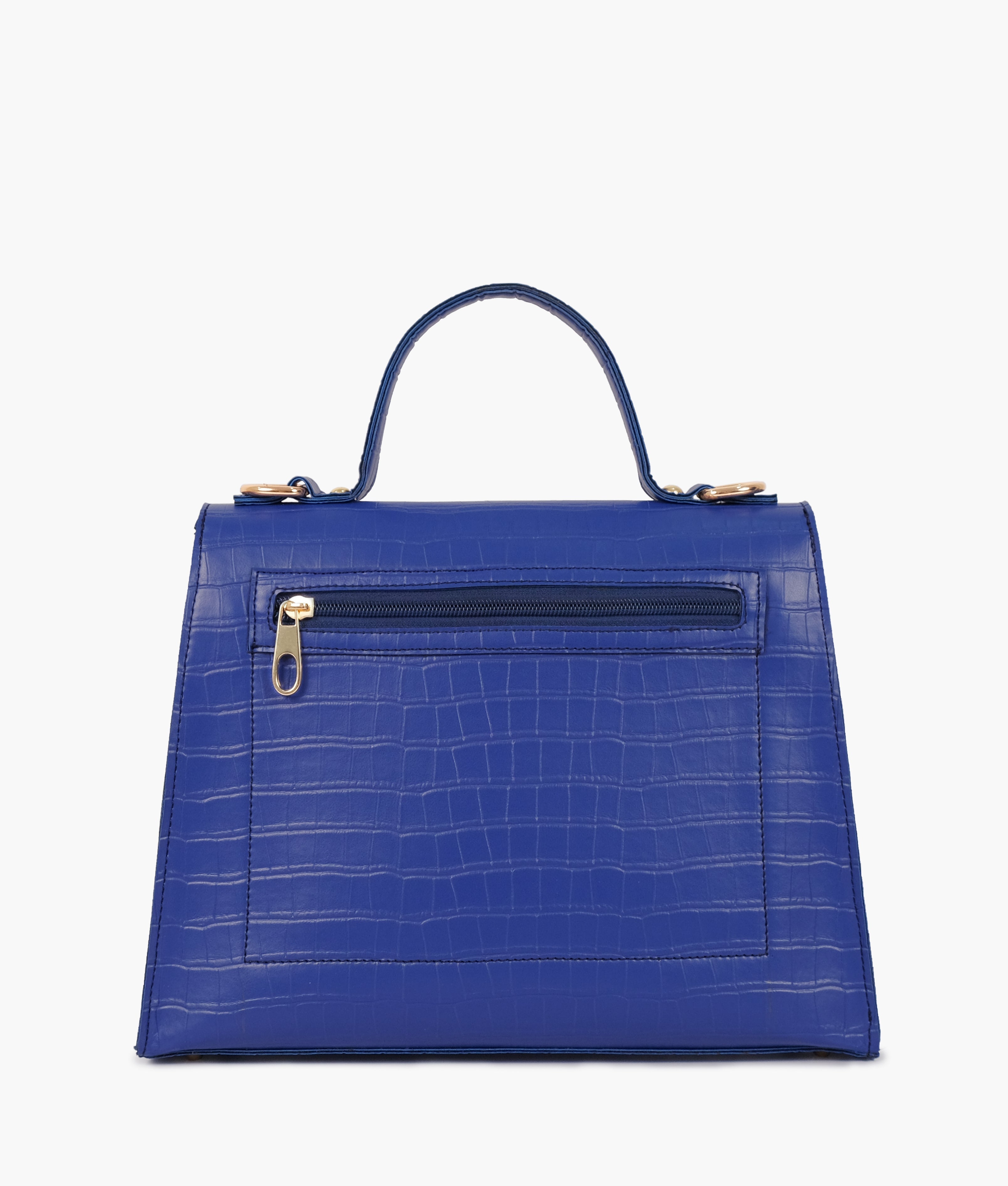 Z.B - Blue top-handle crocodile mini bag