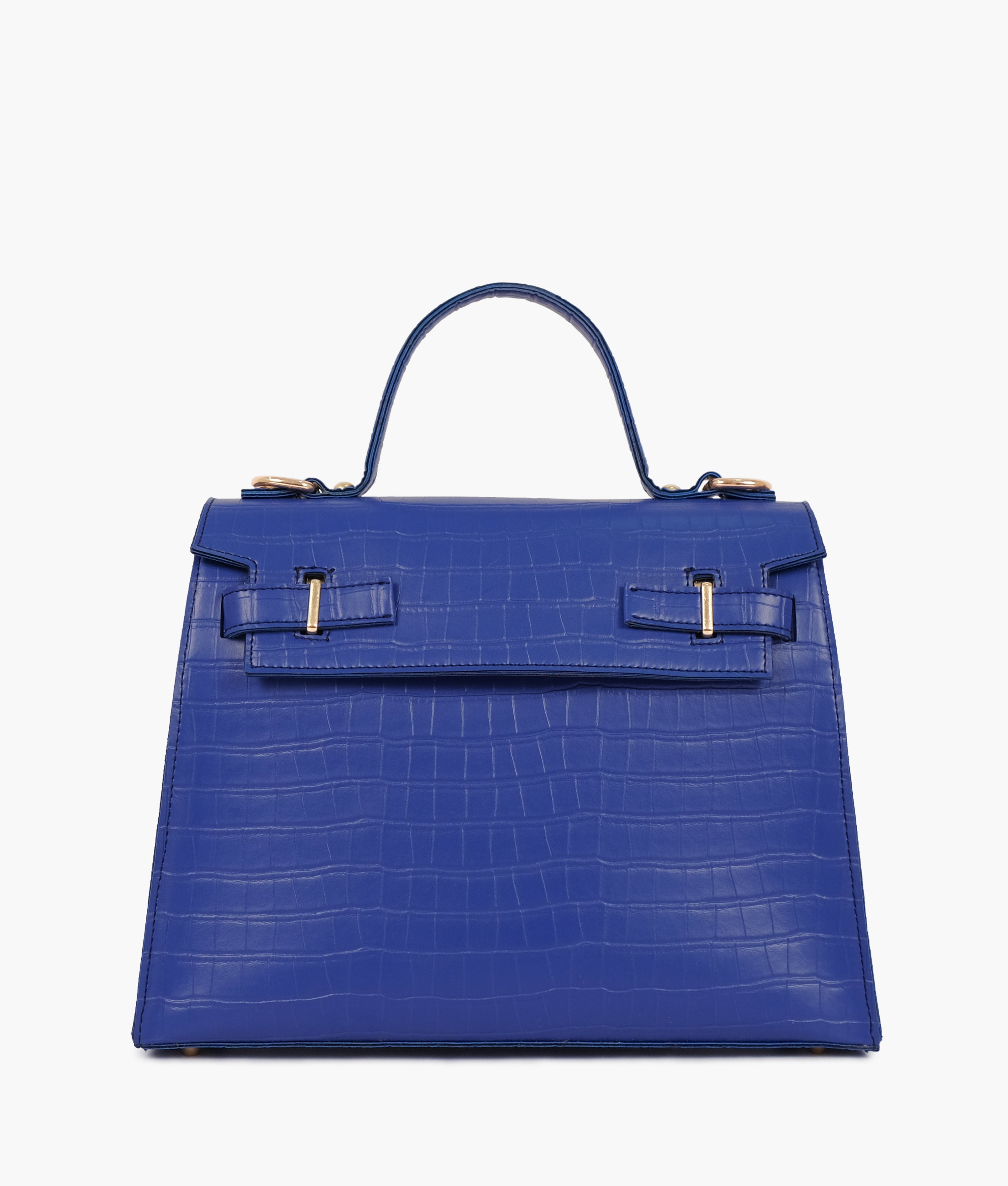 Z.B - Blue top-handle crocodile mini bag