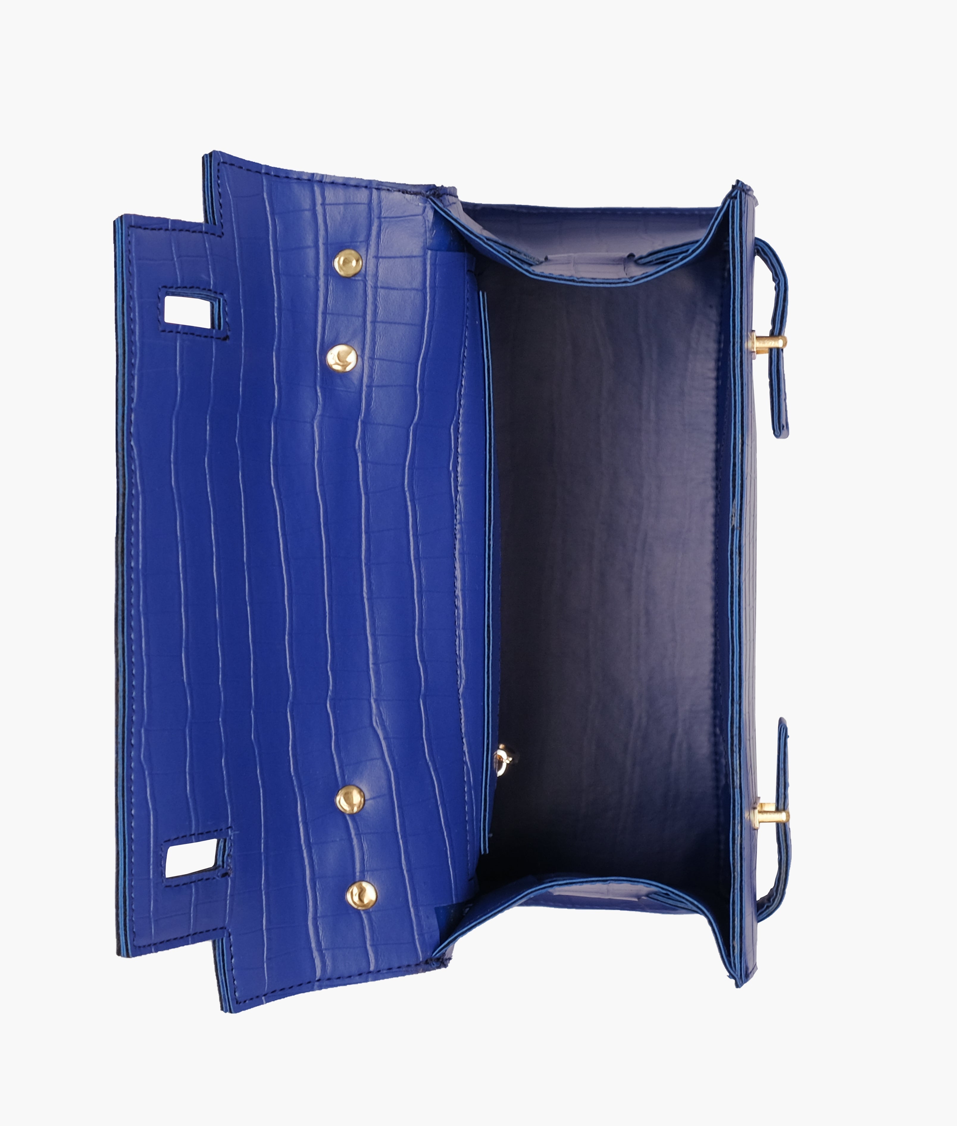 Z.B - Blue top-handle crocodile mini bag