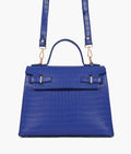 Z.B - Blue top-handle crocodile mini bag