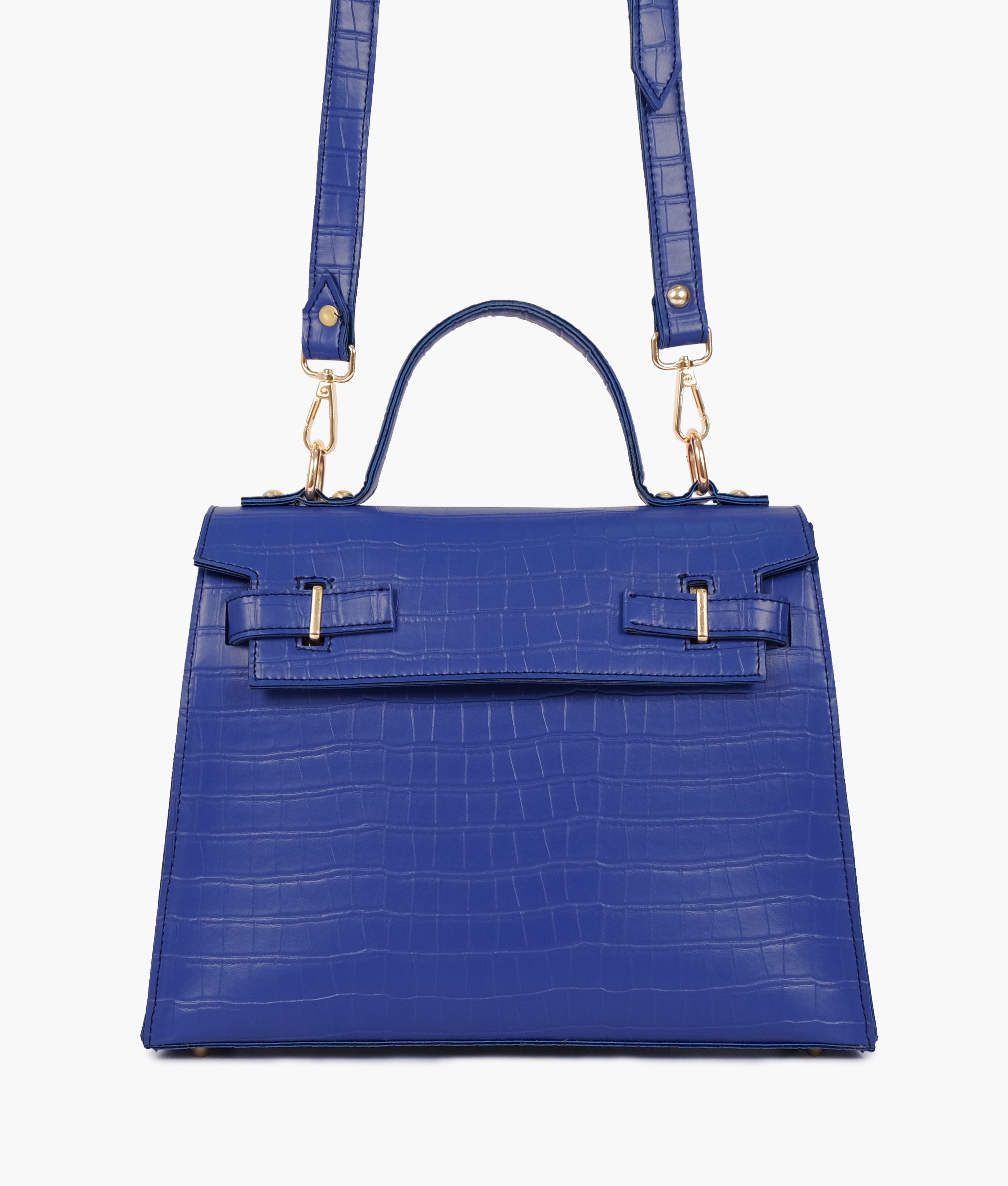 Z.B - Blue top-handle crocodile mini bag