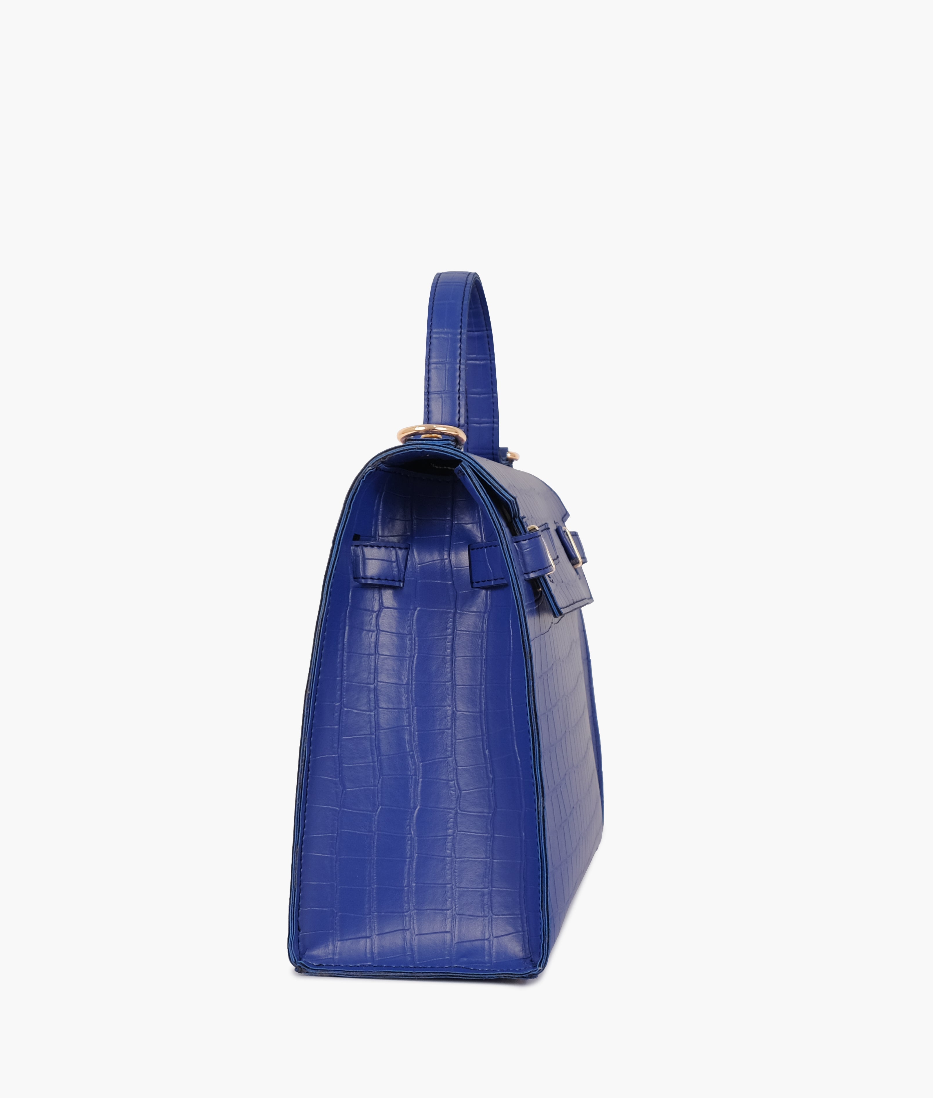 Z.B - Blue top-handle crocodile mini bag