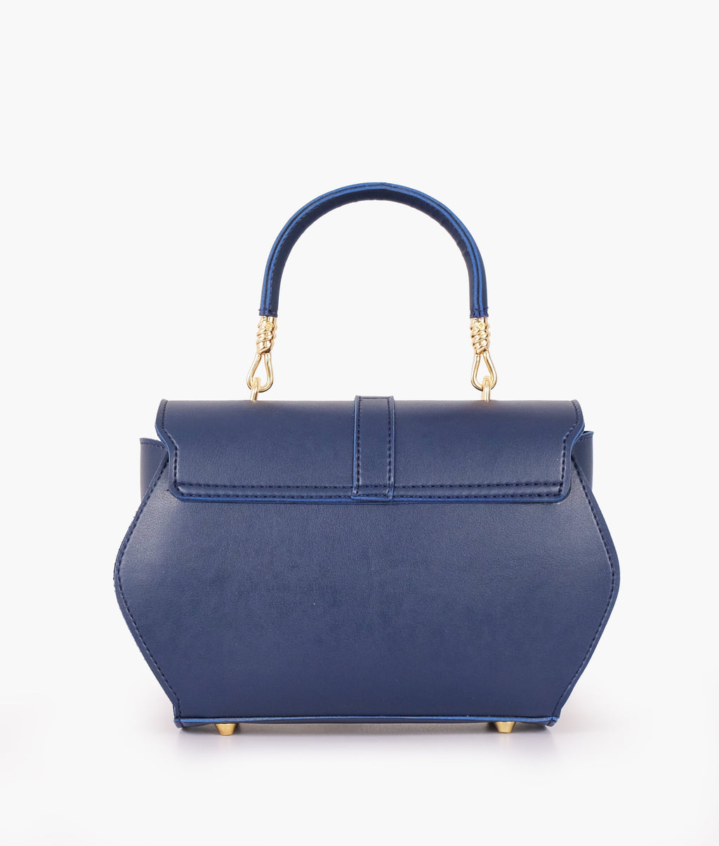 Z.B - Blue top-handle hexagon bag